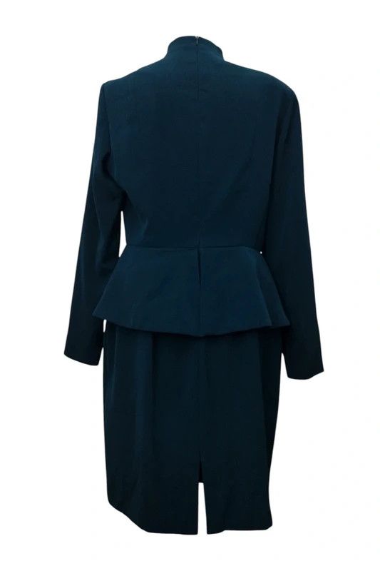 Evan Picone Vintage EVAN-PICONE Emerald Peplum Dress 80s90s MobWife Size L / US 10 / IT 46 - 4 Thumbnail
