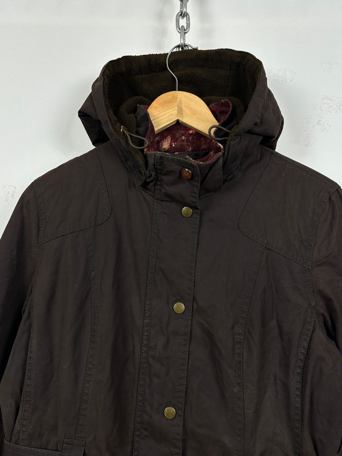 Barbour Barbour Brown Bird Art Bower Belted Waxed Coat Jacket Size L / US 10 / IT 46 - 8 Thumbnail