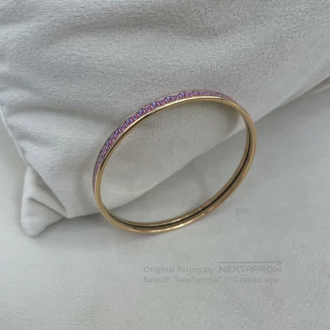 Hermes Hermes Pink Enamel Narrow Bangle. Size ONE SIZE - 5 Thumbnail