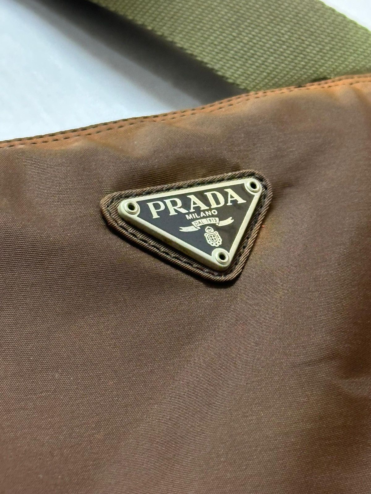 Prada vintage Prada Tessuto Nylon khaki green shoulder Size ONE SIZE - 5 Thumbnail