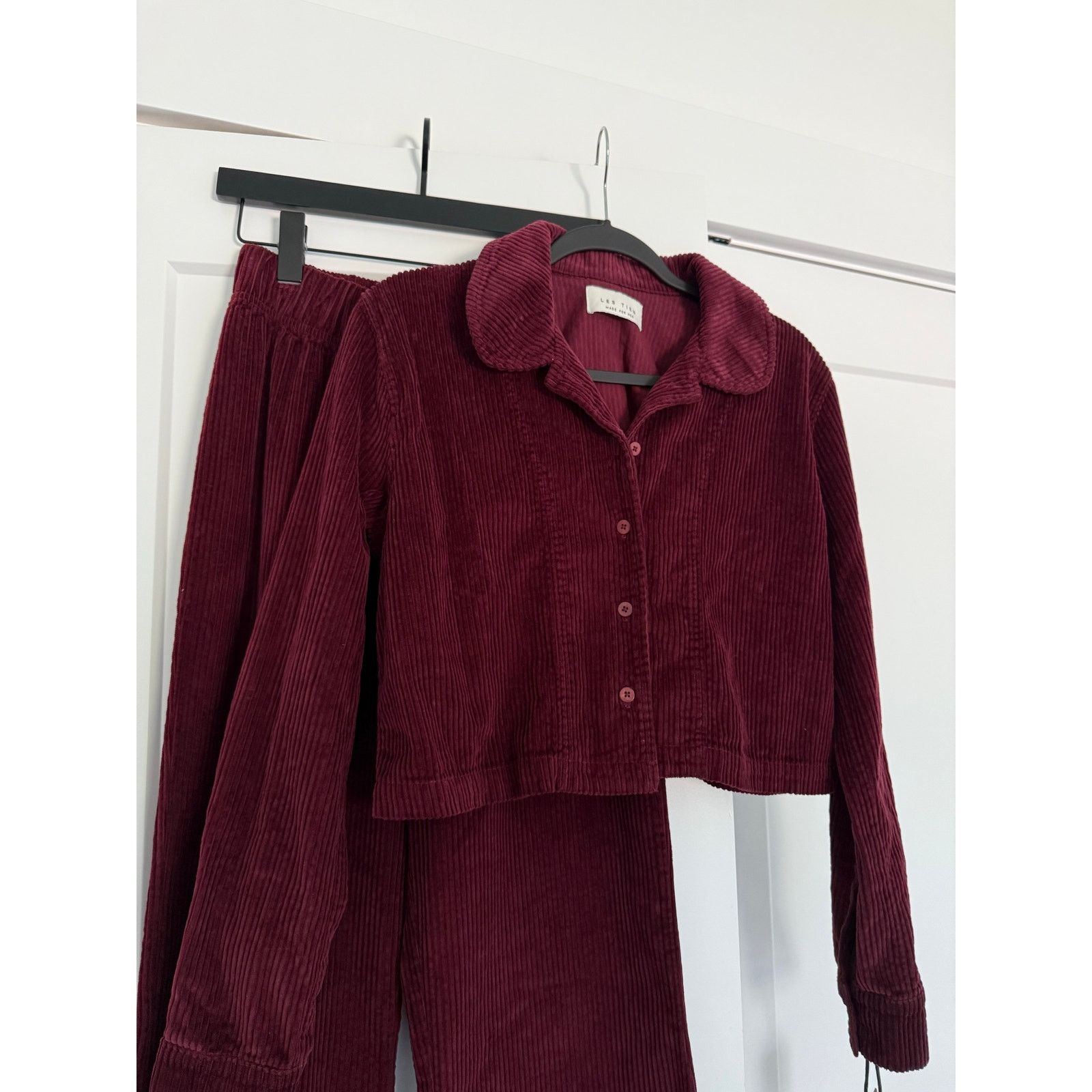 Les Tien $242 New Les Tien Iris Bordeaux Corduroy Button Up - Small Size S / US 4 / IT 40 - 8 Thumbnail