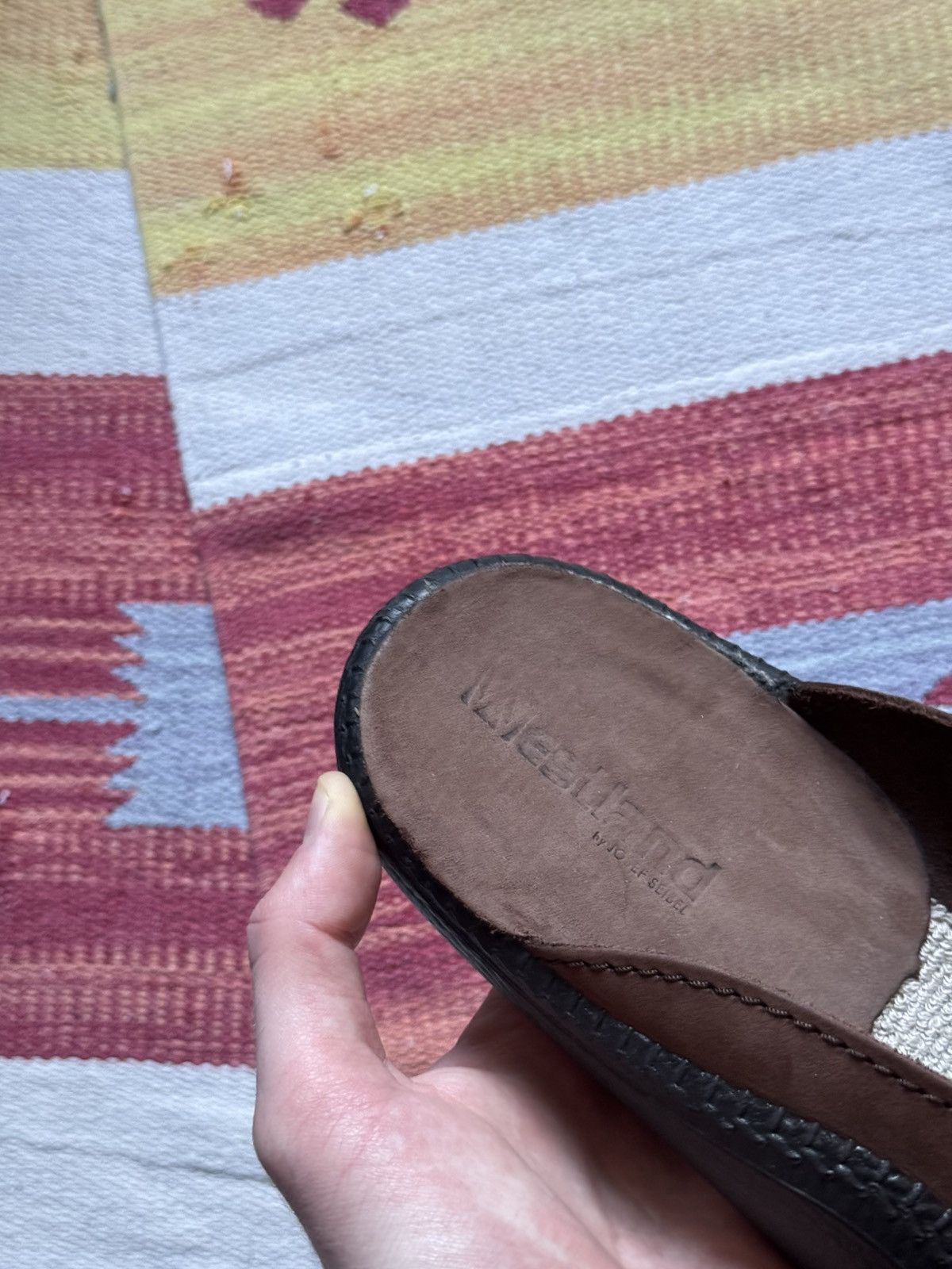 Genuine Leather Westland by Josef Seibel y2k Brown Leather Mule Dandals Size US 11 / EU 44 - 10 Thumbnail