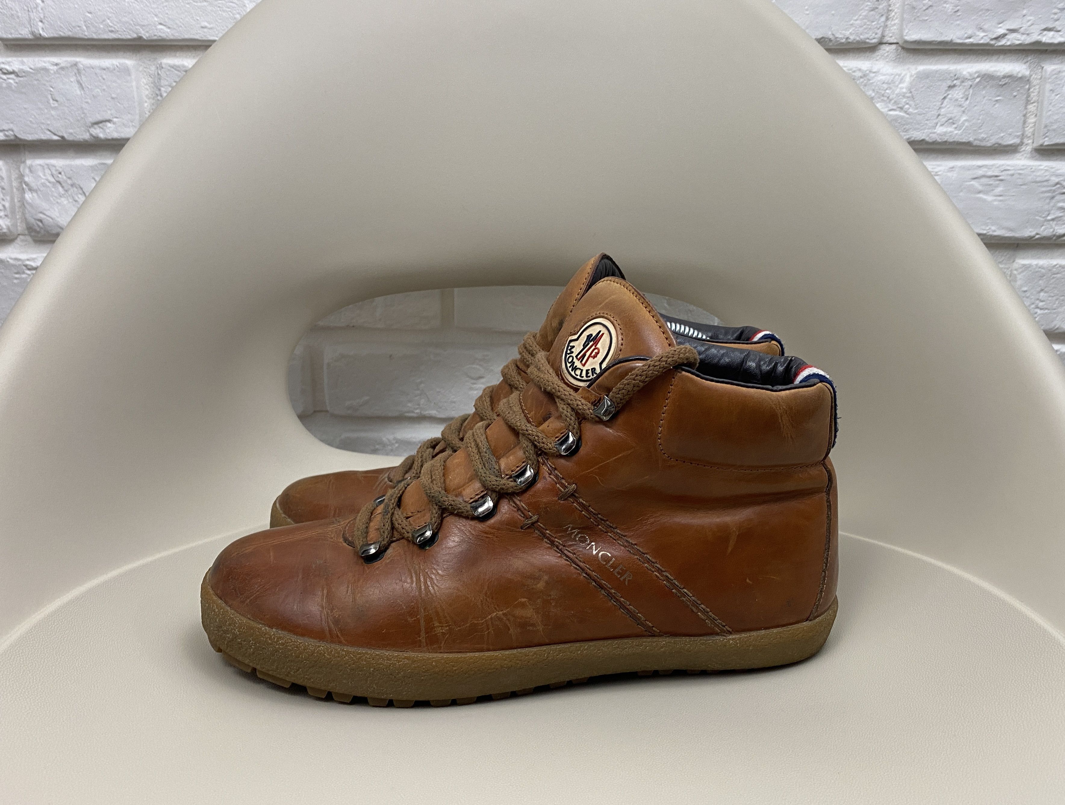 Moncler Moncler Full-Grain Leather Boots Brown Size 40 US 7 Size US 7 / EU 40 - 3 Thumbnail