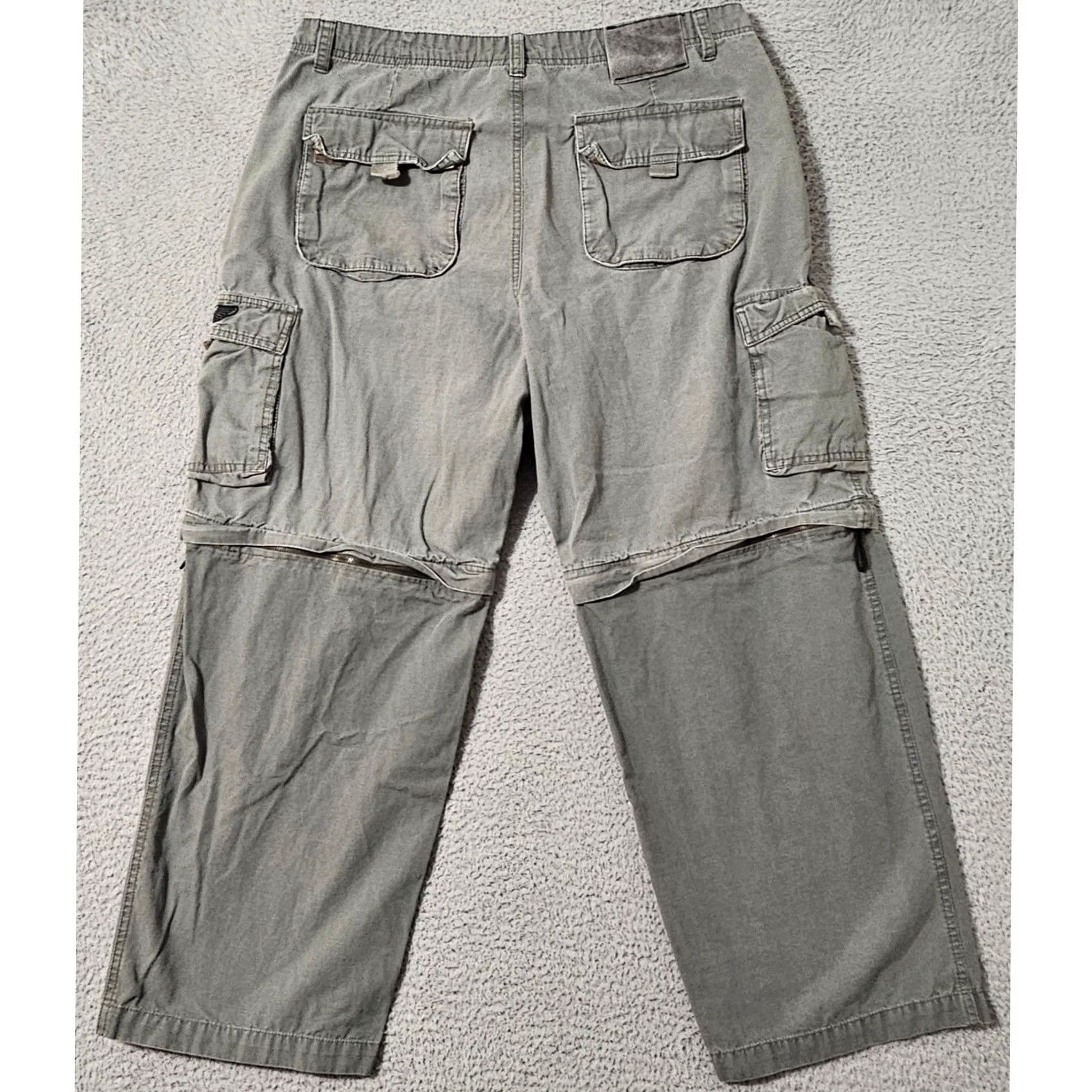 Harley Davidson Vintage Harley Davidson Cargo Convertible Pants Mens Size 36x30 Gray Cotton Size US 36 / EU 52 - 2 Thumbnail