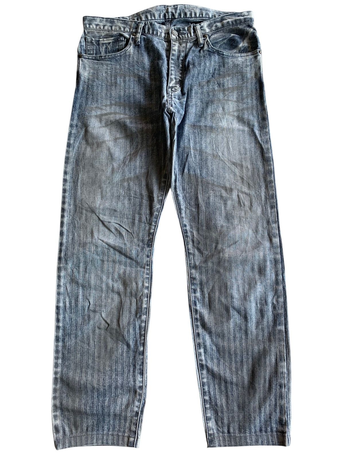 Tornado Mart TORNADO MART STRIPE JAPANESE STRETCH DISTRESSED DENIM Size US 32 / EU 48 - 1 Thumbnail