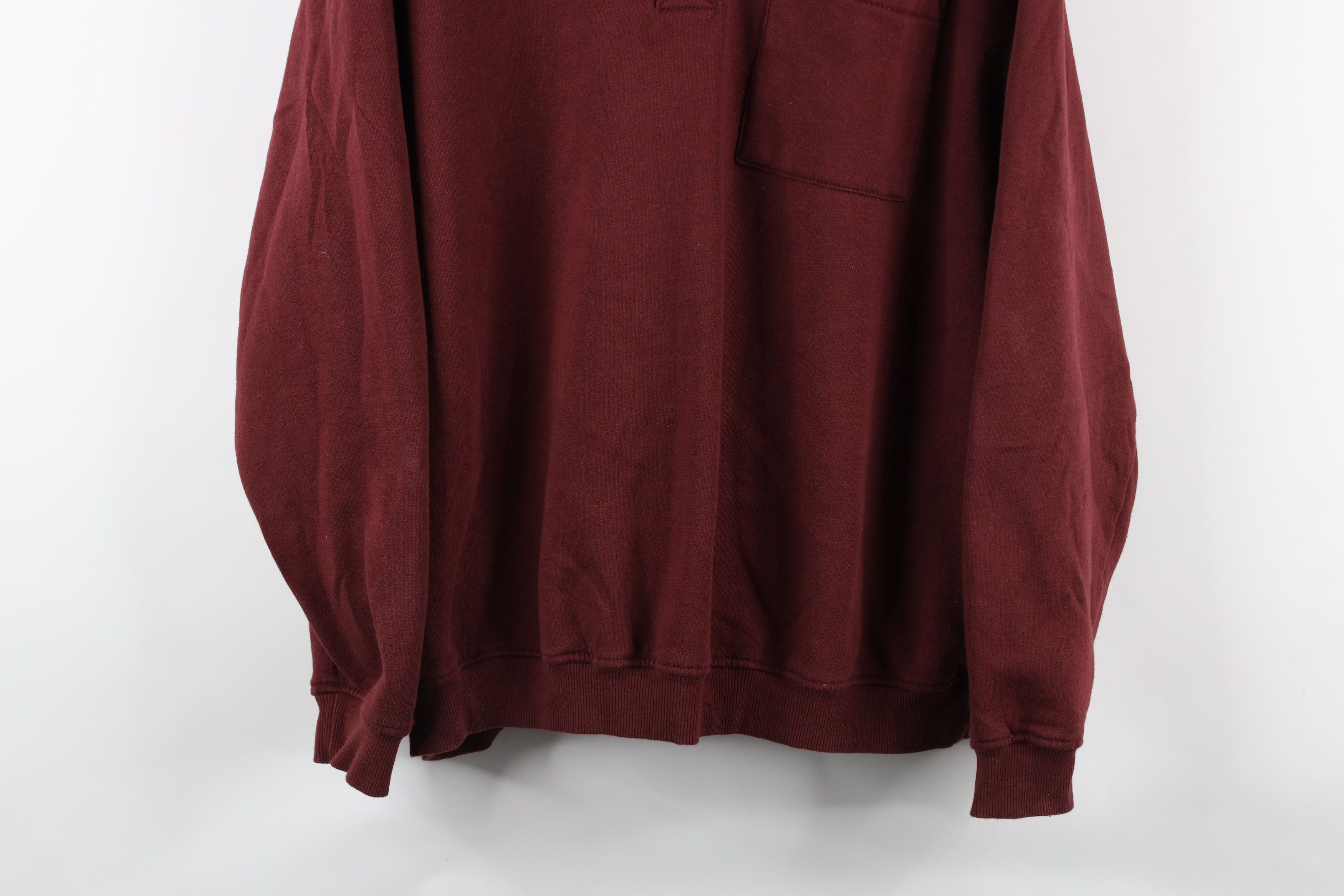 Vintage Vintage 90s Streetwear Collared Pullover Sweatshirt Red Size US L / EU 52-54 / 3 - 3 Thumbnail