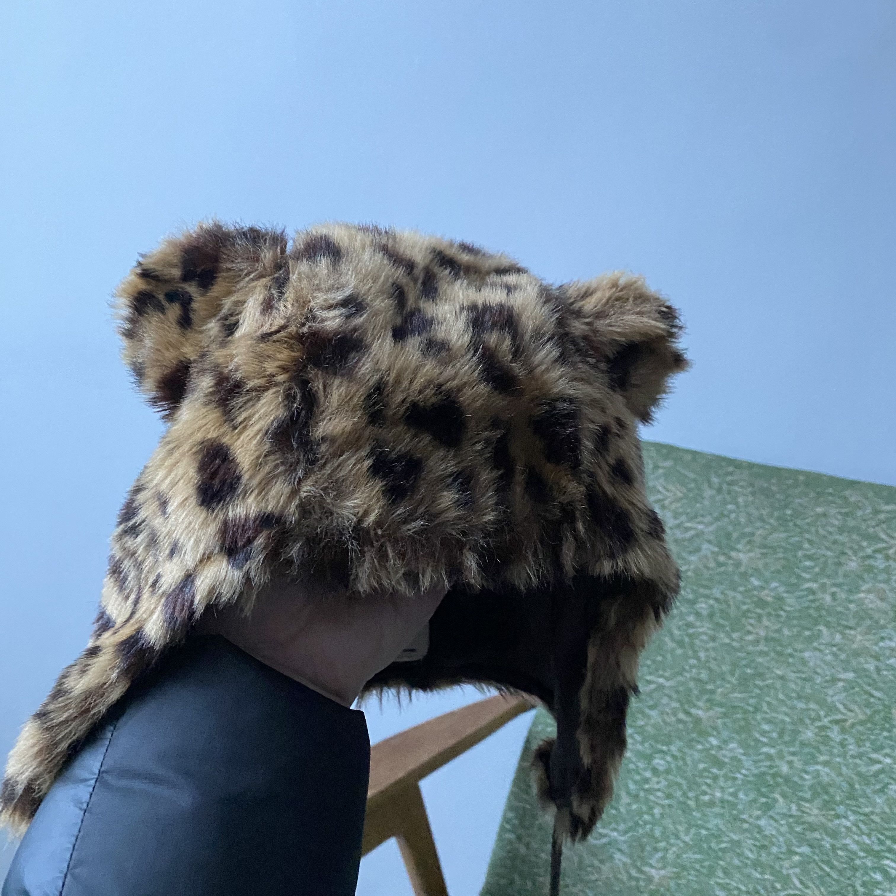 If Six Was Nine Vintage 2000s Y2K Leopard Faux Fur Hat Ushanka Size ONE SIZE - 5 Thumbnail