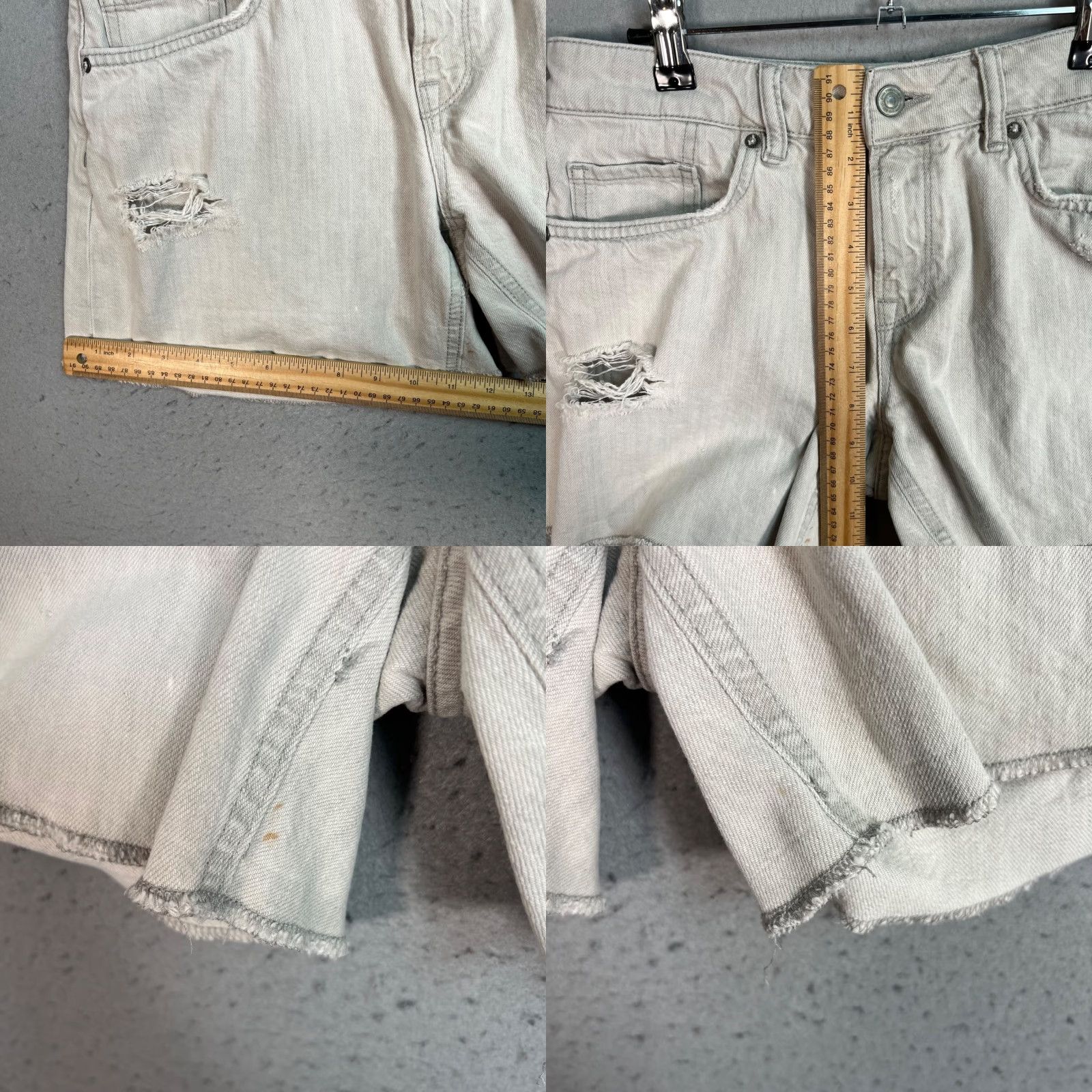 Allsaints VINTAGE AllSaints Womens Denim Shorts Casual Cut-Off Size 29 Light Grey Summer Spring Size 29" - 8 Thumbnail