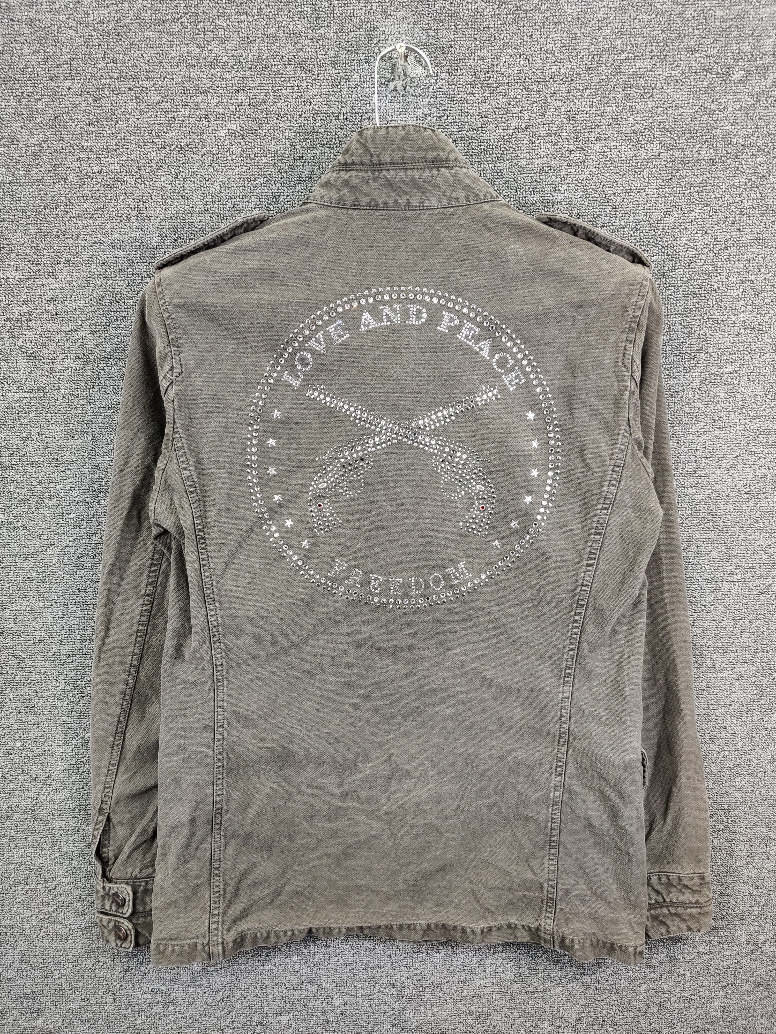 Roar Guns Love And Peace Freedom Military Utility Jacket