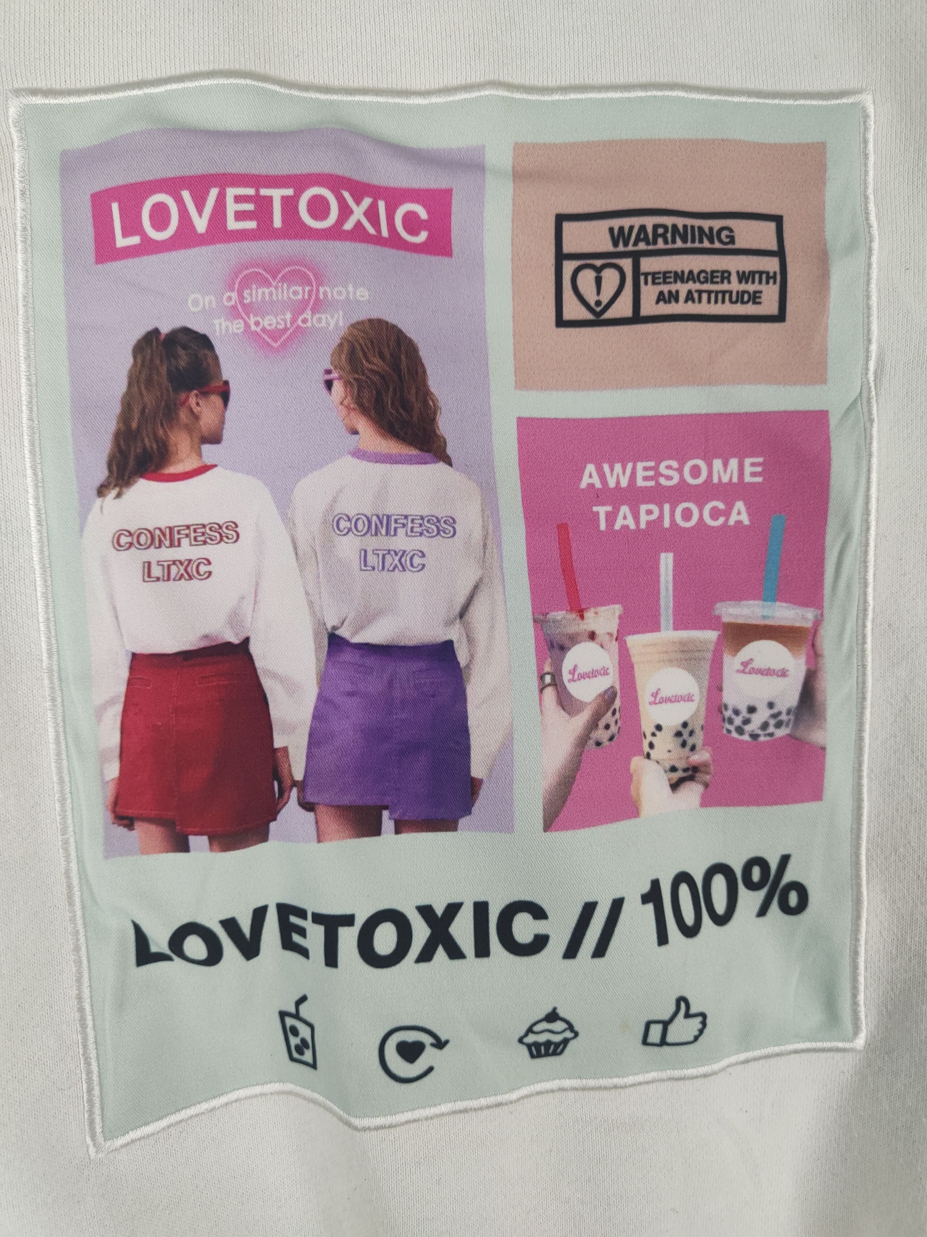 Japanese Brand × Vintage Vintage 💥 Lovetoxic White Sweatshirts Size S / US 4 / IT 40 - 2 Thumbnail