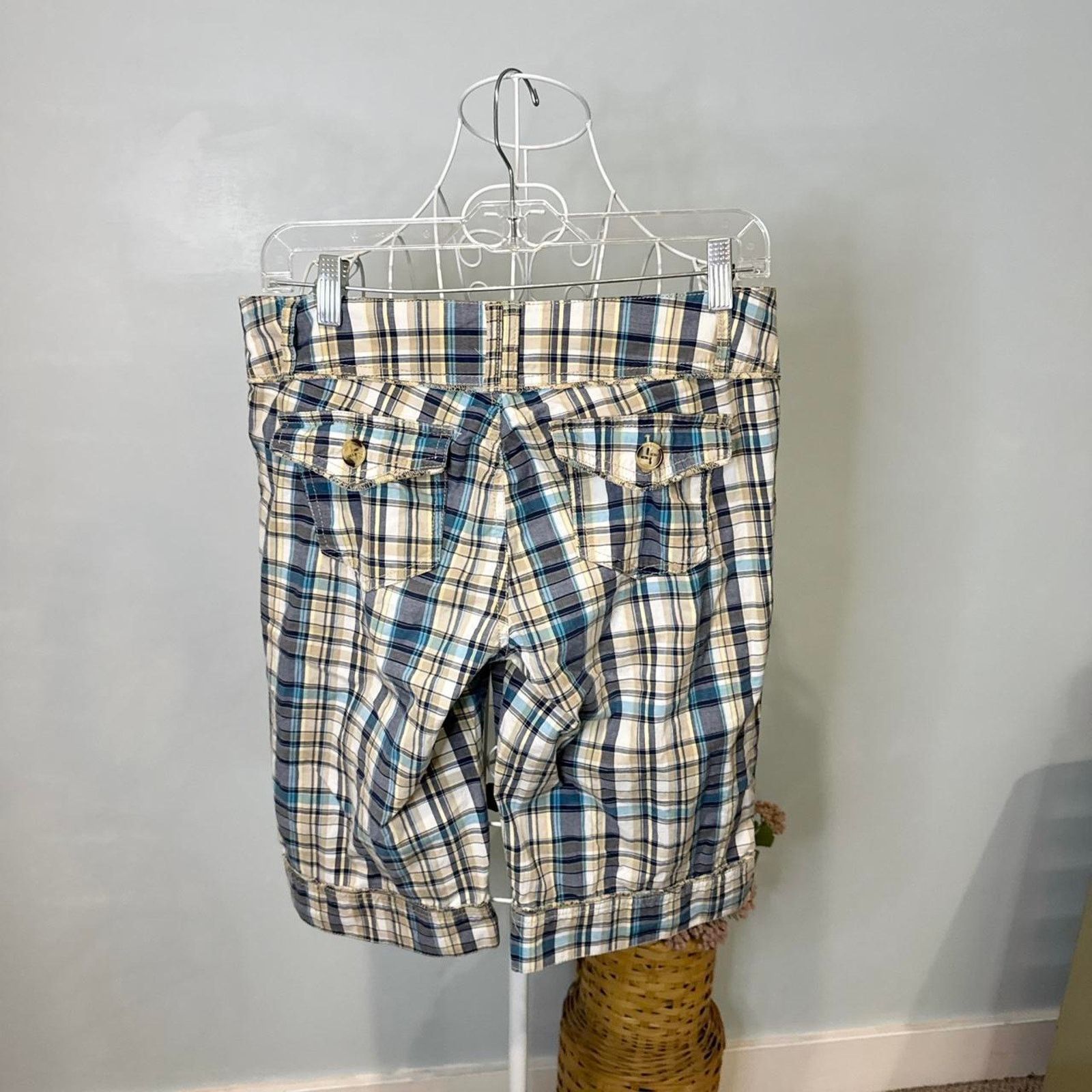 Other vintage y2k ultra low rise plaid shorts with cute buttons Size 30" / US 8 / IT 44 - 6 Thumbnail