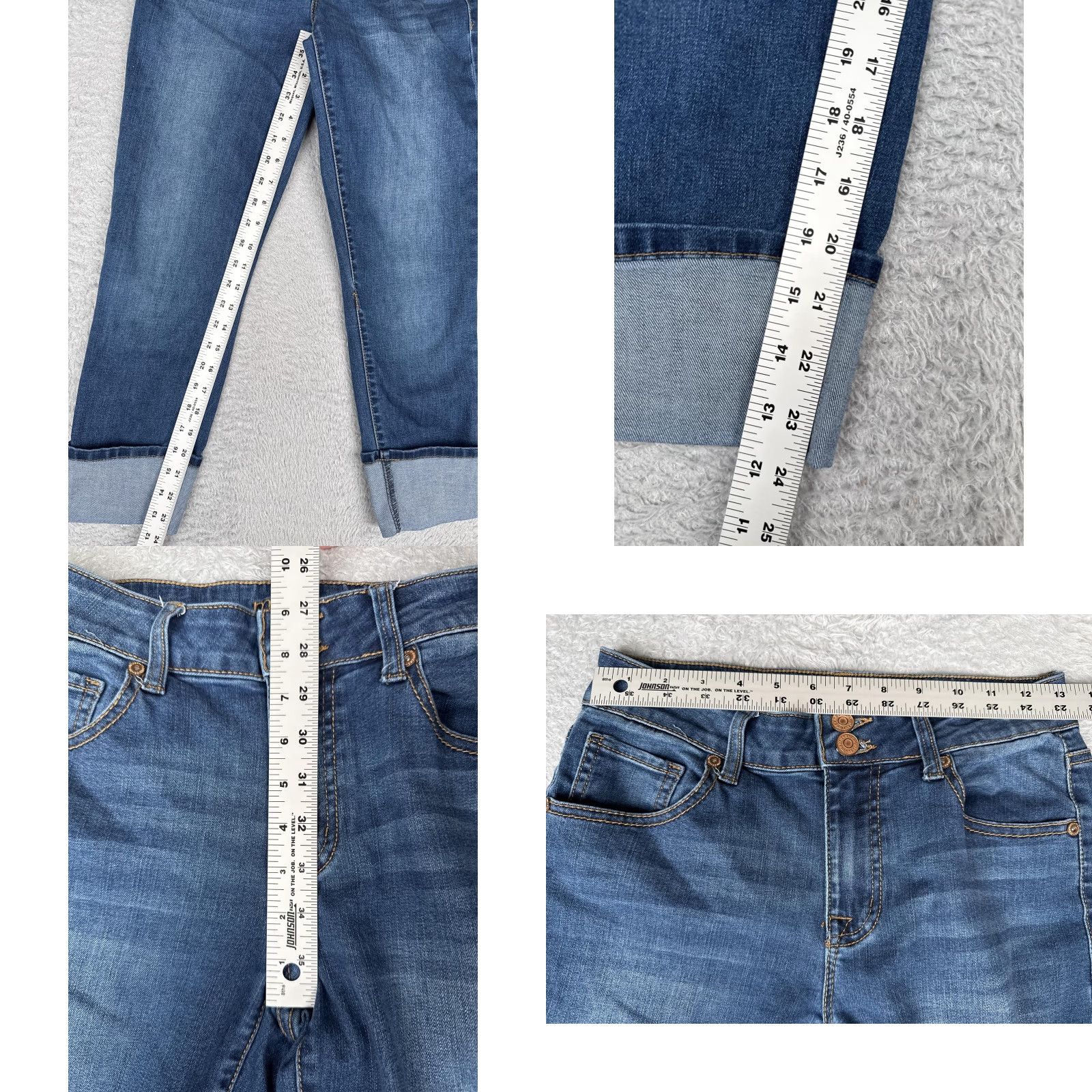 Vintage Maurices Jeans Womens 4 Blue High Rise Skinny Double Button Zip Ankle Denim Slim Stretch 5-Pocket Classic Medium Blue 90s City USA Mens? Size 27" / US 4 / IT 40 - 8 Thumbnail