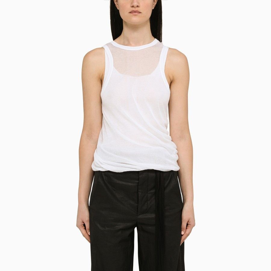 image of Ann Demeulemeester O1D2Blof0124 Tank Top In White, Women's (Size XS)