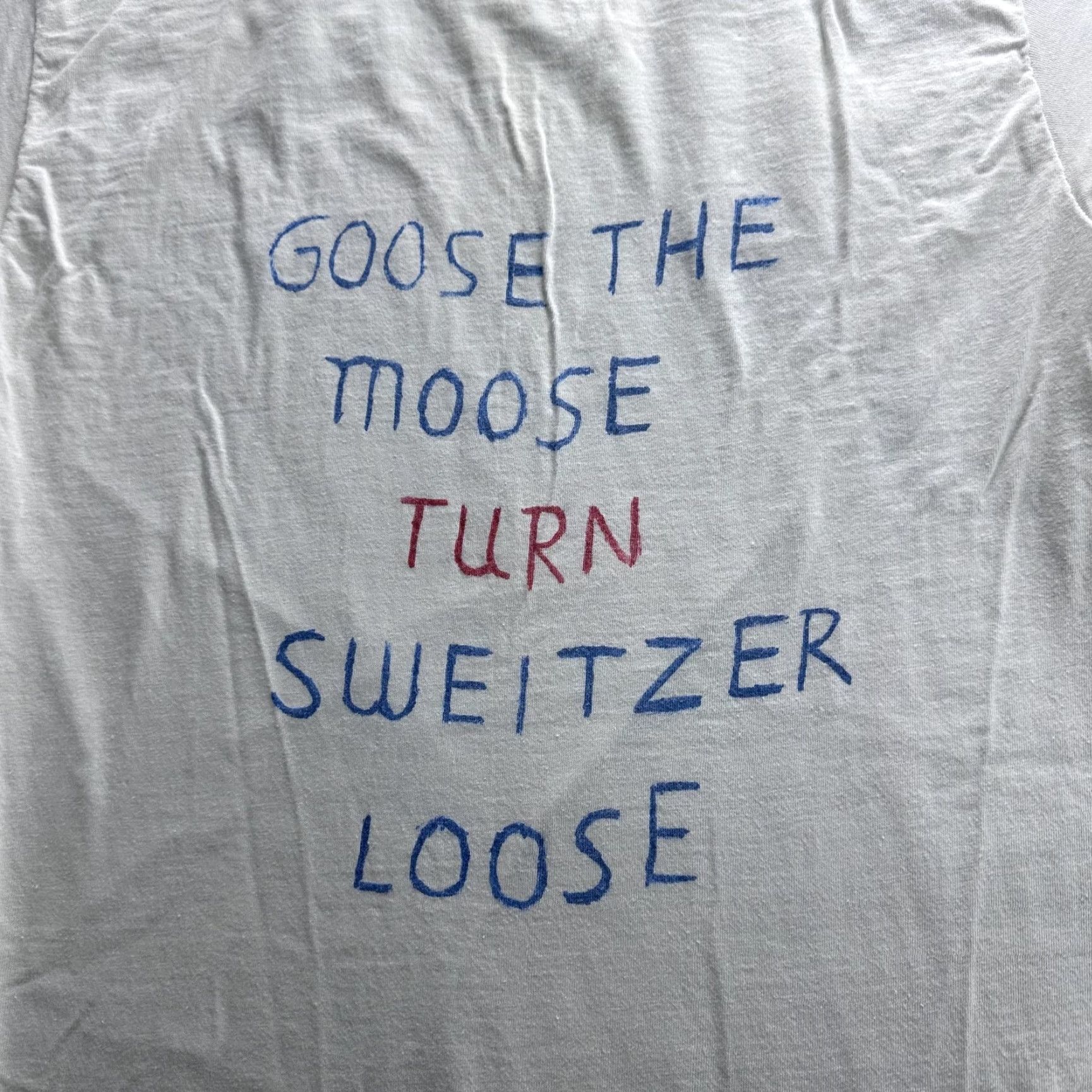 JCPenney VINTAGE JCPenney Goose the Moose Graphic T-Shirt Mens Large White 80s Quotes Single Stitch Size US L / EU 52-54 / 3 - 2 Thumbnail
