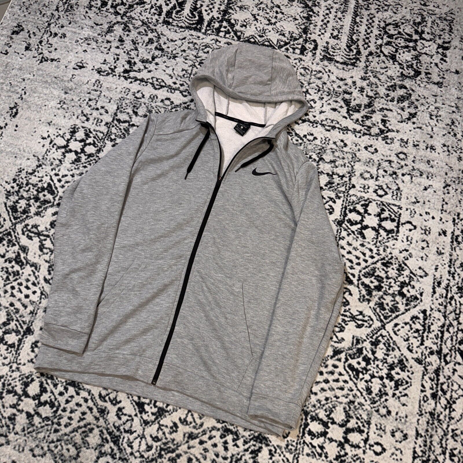 Nike × Vintage Vintage Nike Unisex Gray Cotton Hoodie Zip Size XL Y2K 90s Size US XL / EU 56 / 4 - 2 Thumbnail