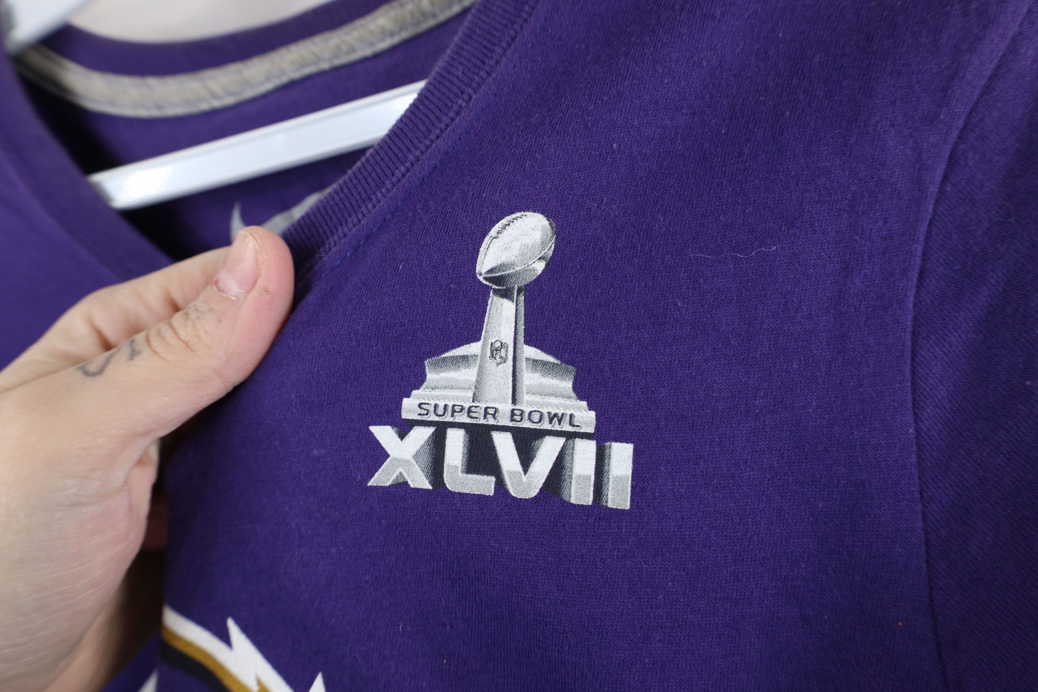 Nike × Vintage Nike Fit Super Bowl XLVII Baltimore Ravens Football T-Shirt Size S / US 4 / IT 40 - 5 Thumbnail