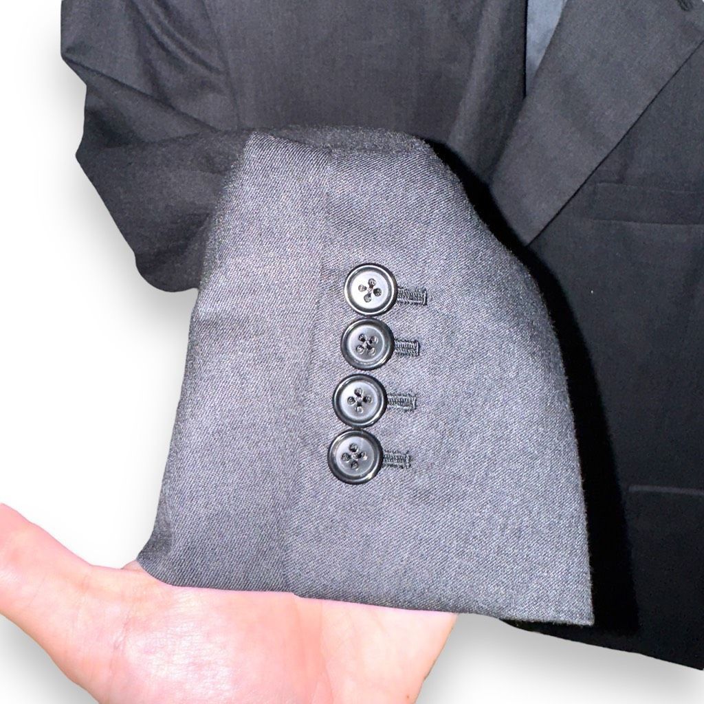 Oxxford Clothes Gray Oxxford Clothes Bespoke 3 Roll 2 Suit Jacket Size 46R Size 46R - 7 Thumbnail