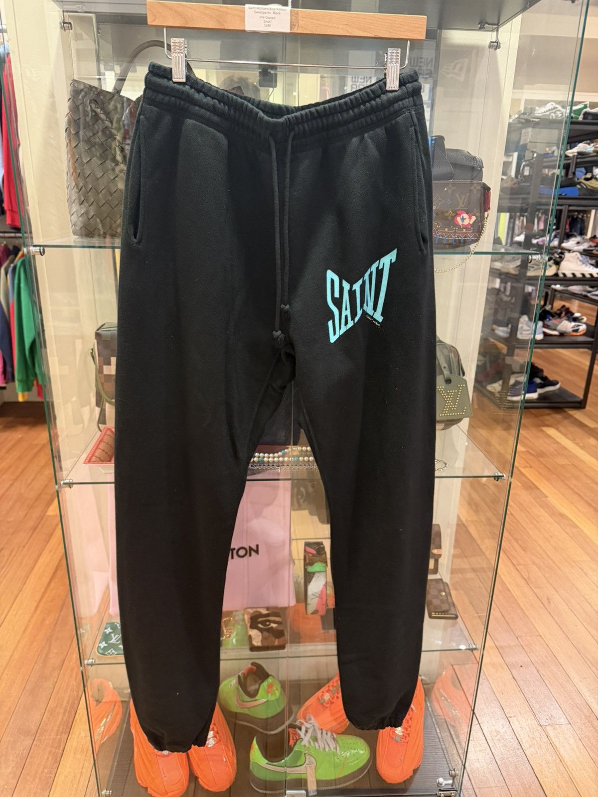 Saint Michael Saint Michaels Blue Ribbon Sweatpants - Black Size US 31 - 1 Thumbnail
