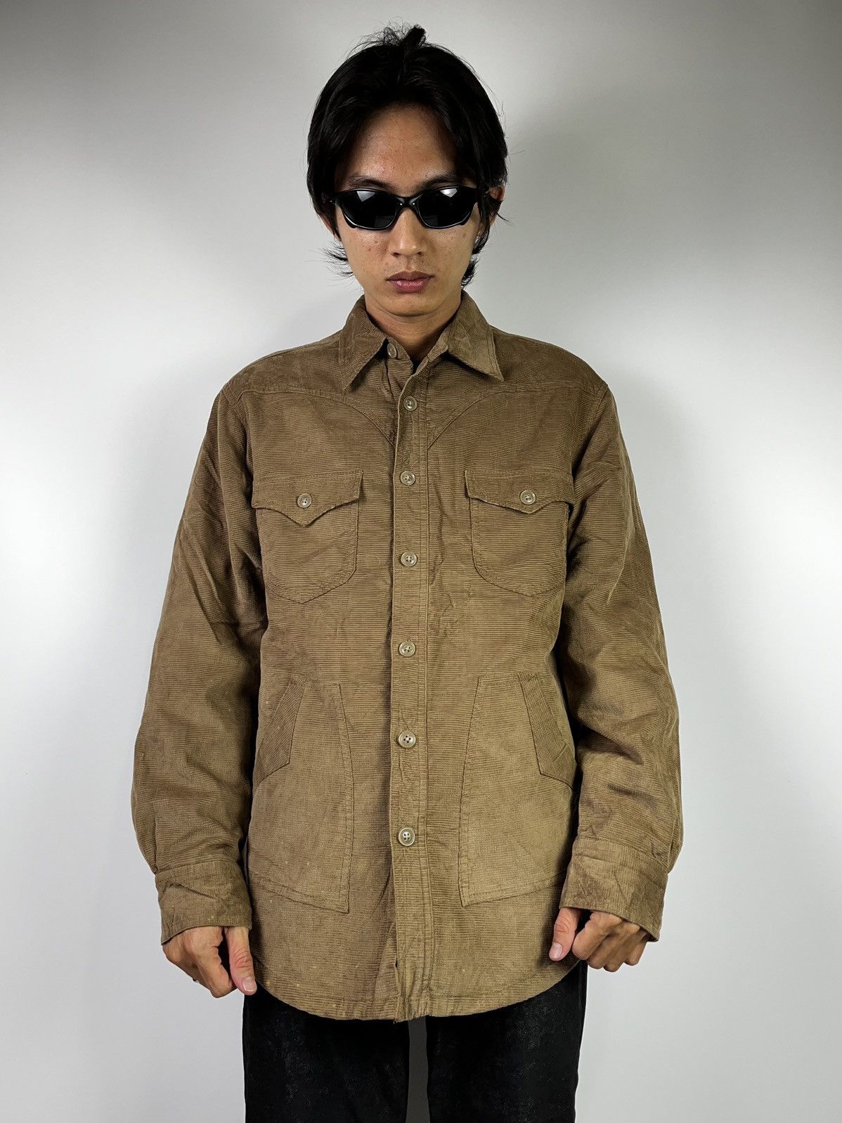 Japanese Brand × Kansai Yamamoto × Yohji Yamamoto Kansai yamamoto corduroy brown jacket Size US L / EU 52-54 / 3 - 15 Thumbnail