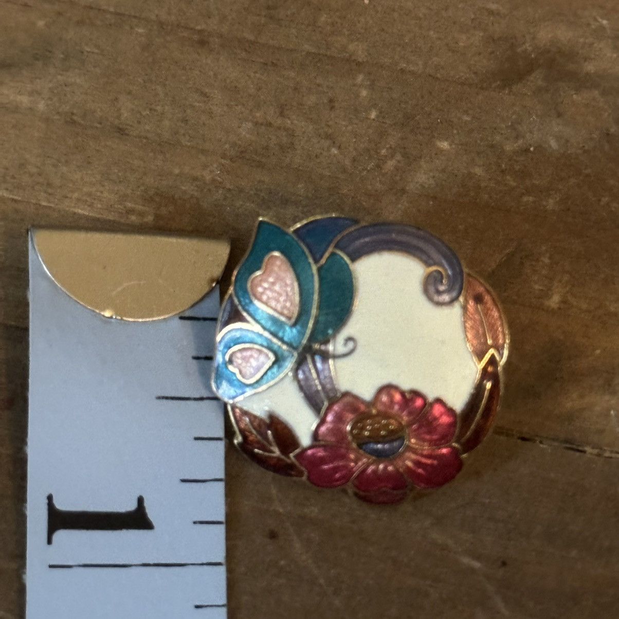 Vintage Vintage butterfly and flower cloisonné earrings Size ONE SIZE - 4 Thumbnail