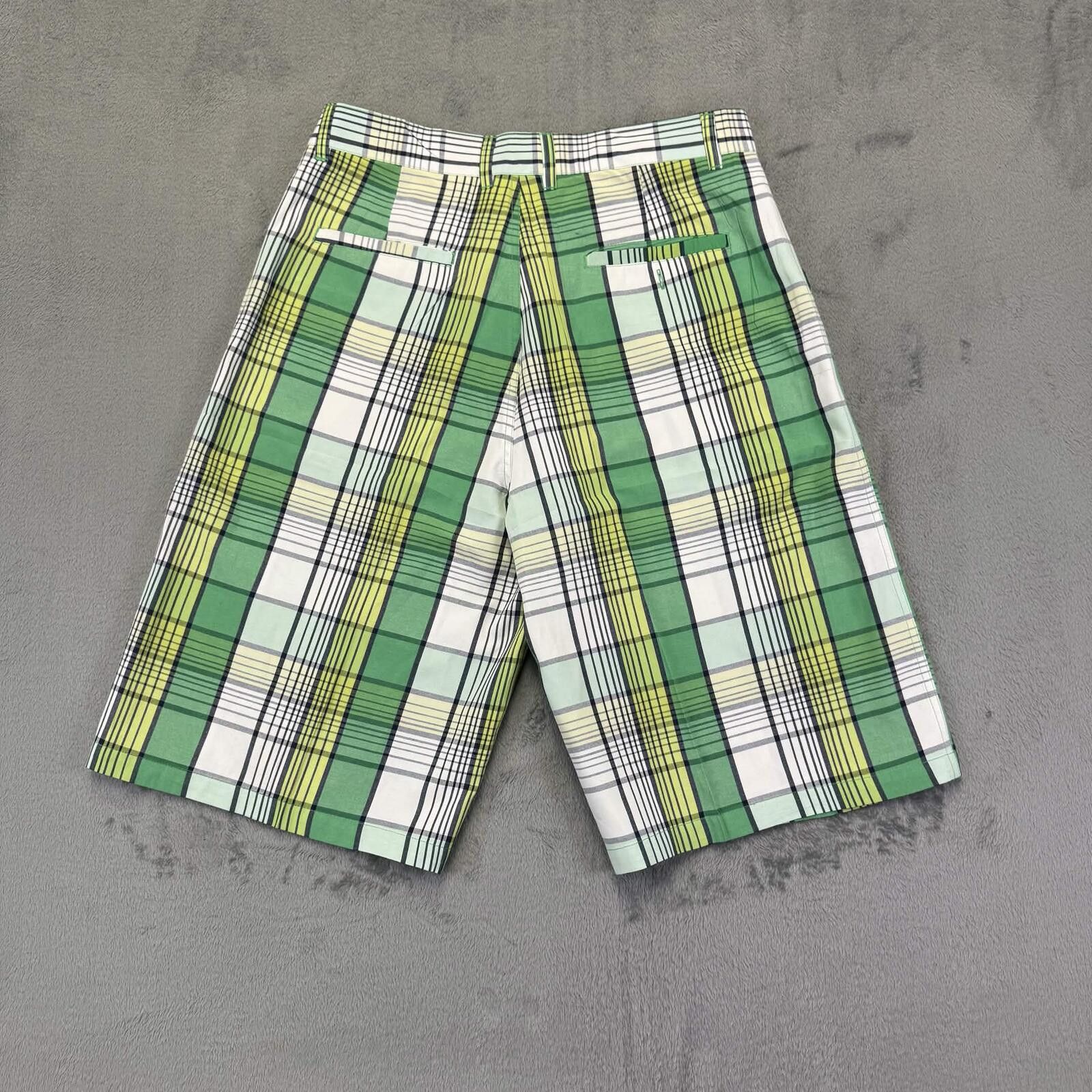 Other Raw Blue Men's Green & White Plaid Cargo Shorts Size US 38 / EU 54 - 2 Thumbnail