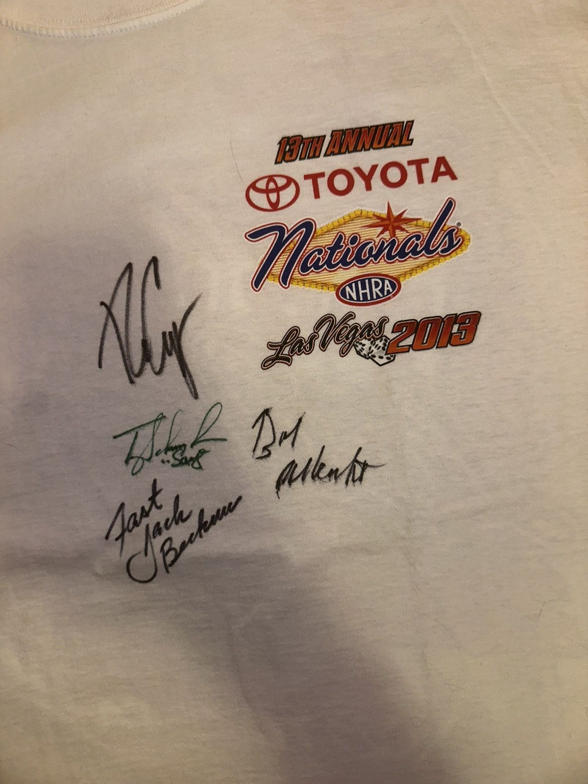 Fruit Of The Loom AUTOGRAPH Fast Jack Beckman ETC NHRA ‘13 Nationals T Sz. L Size US L / EU 52-54 / 3 - 3 Thumbnail