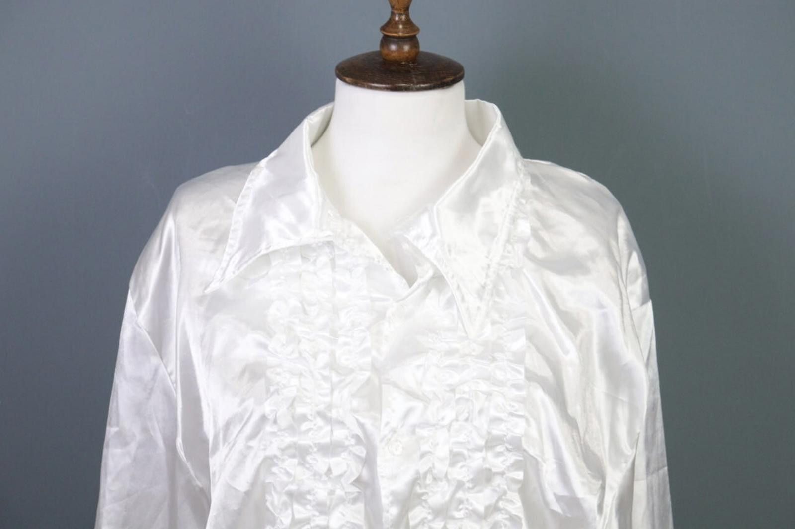 Wolford Woman's Wolford White Ruffle Silk Mix Tunic Top Shirt Size M Size M / US 6-8 / IT 42-44 - 4 Thumbnail