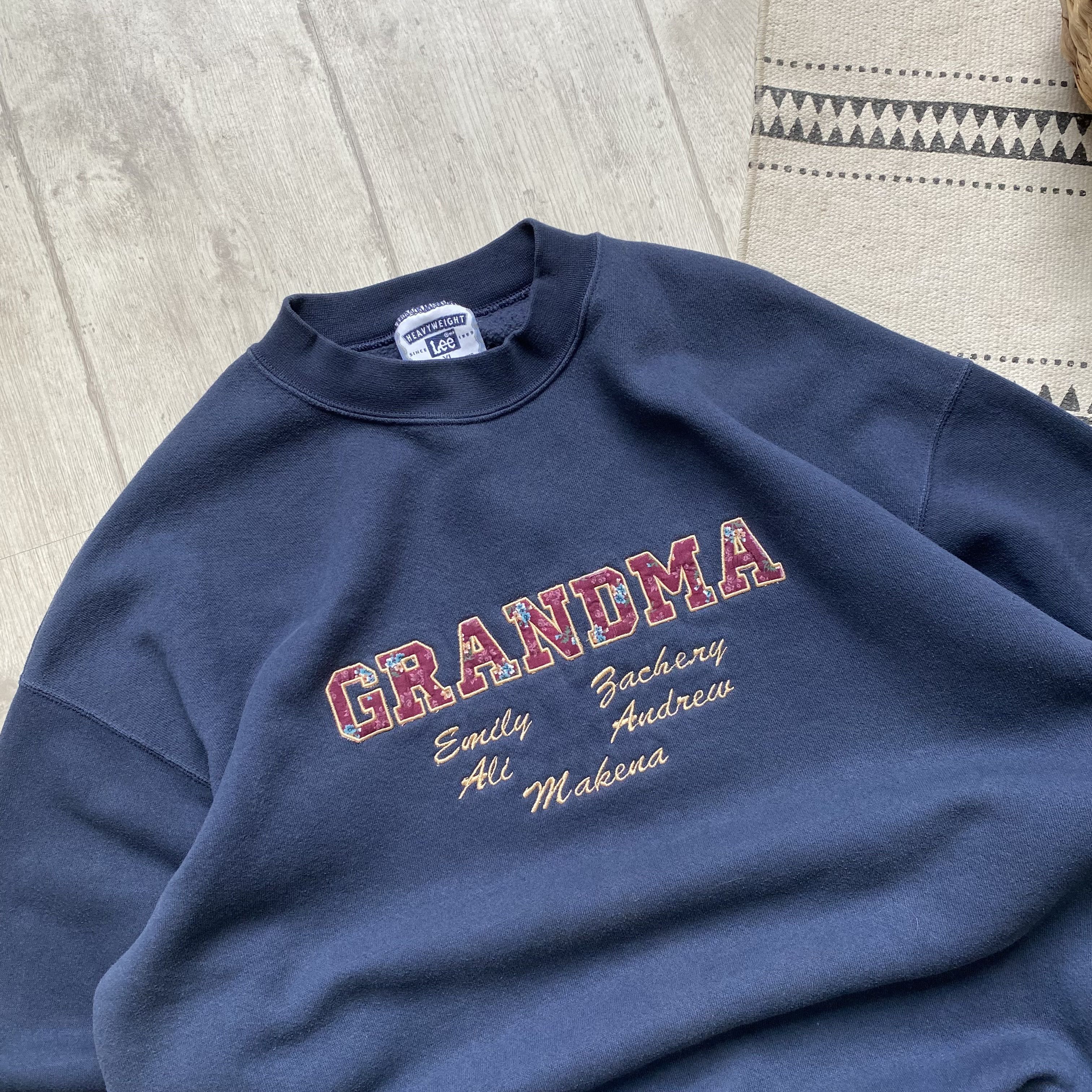 Lee 🌺 Vintage 90s Lee sweatshirt Grandma logo Size US XL / EU 56 / 4 - 2 Thumbnail