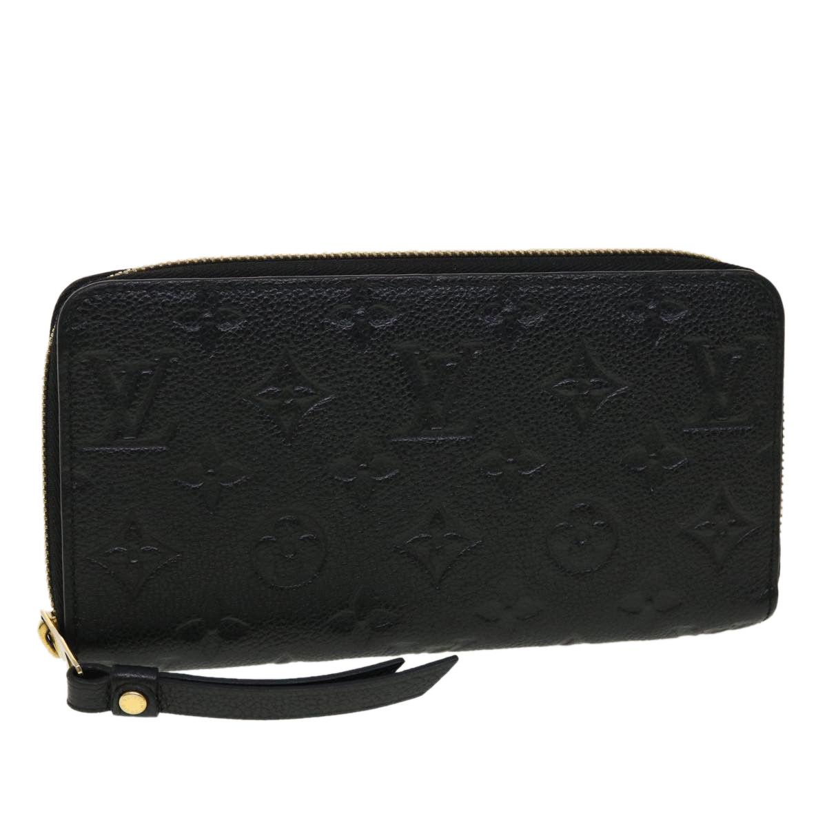 Auth Louis Vuitton Monogram Empreinte Zippy Wallet M80481 Women's Beige, Black