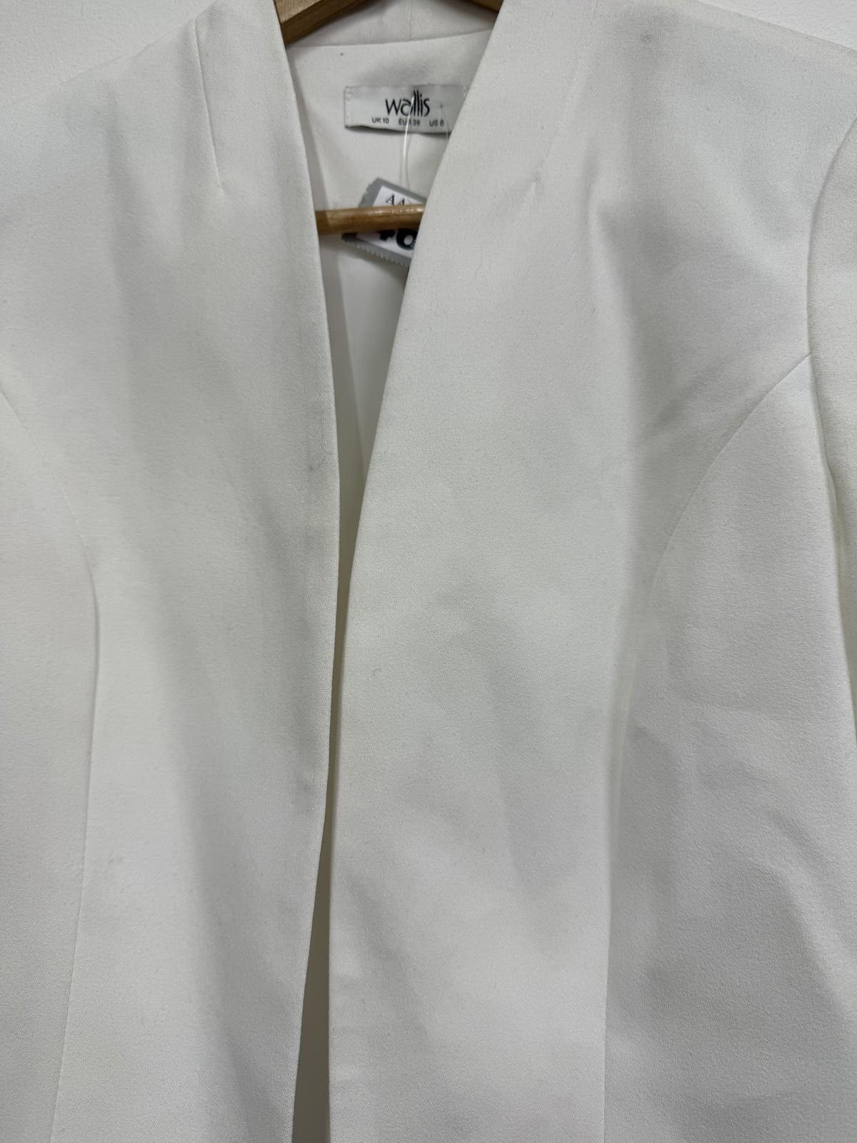 Walls Wallis White Women's Blazer UK 10 EUR 38 US 6 Size M / US 6-8 / IT 42-44 - 3 Thumbnail