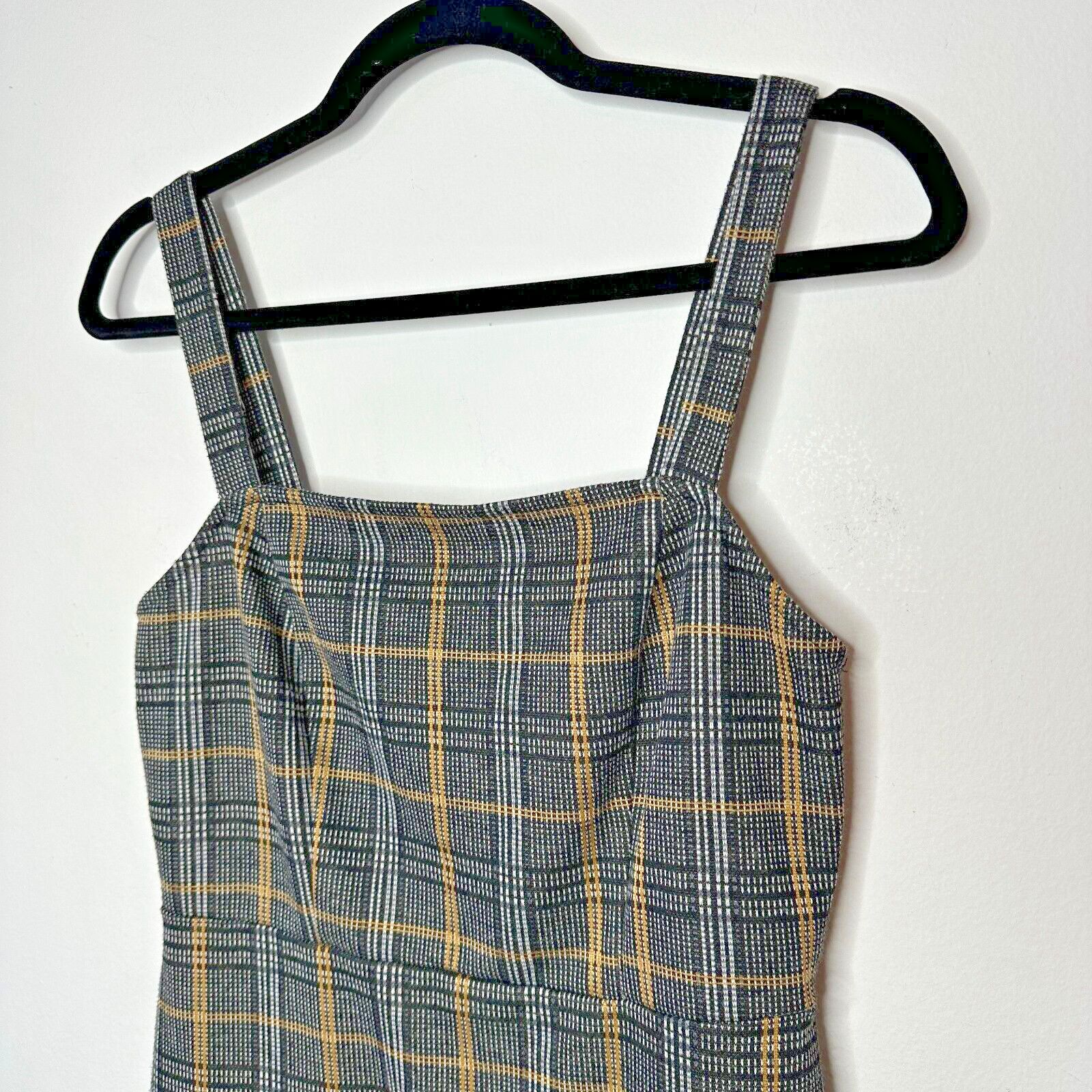 Forever 21 Cute Gold Gray Plaid Sleeveless Knit Jumper Overall Dress M Size M / US 6-8 / IT 42-44 - 4 Thumbnail