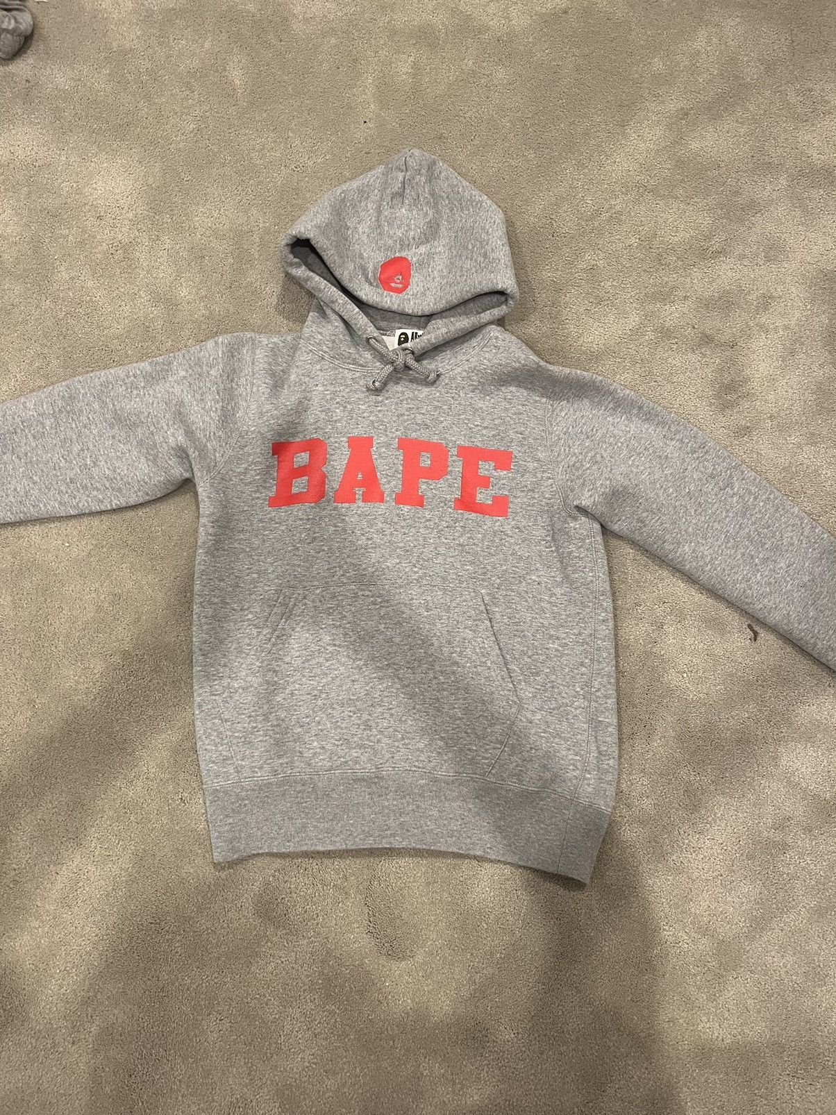 image of Bape Pullover Hoodie in Grey, Men's (Size Small)