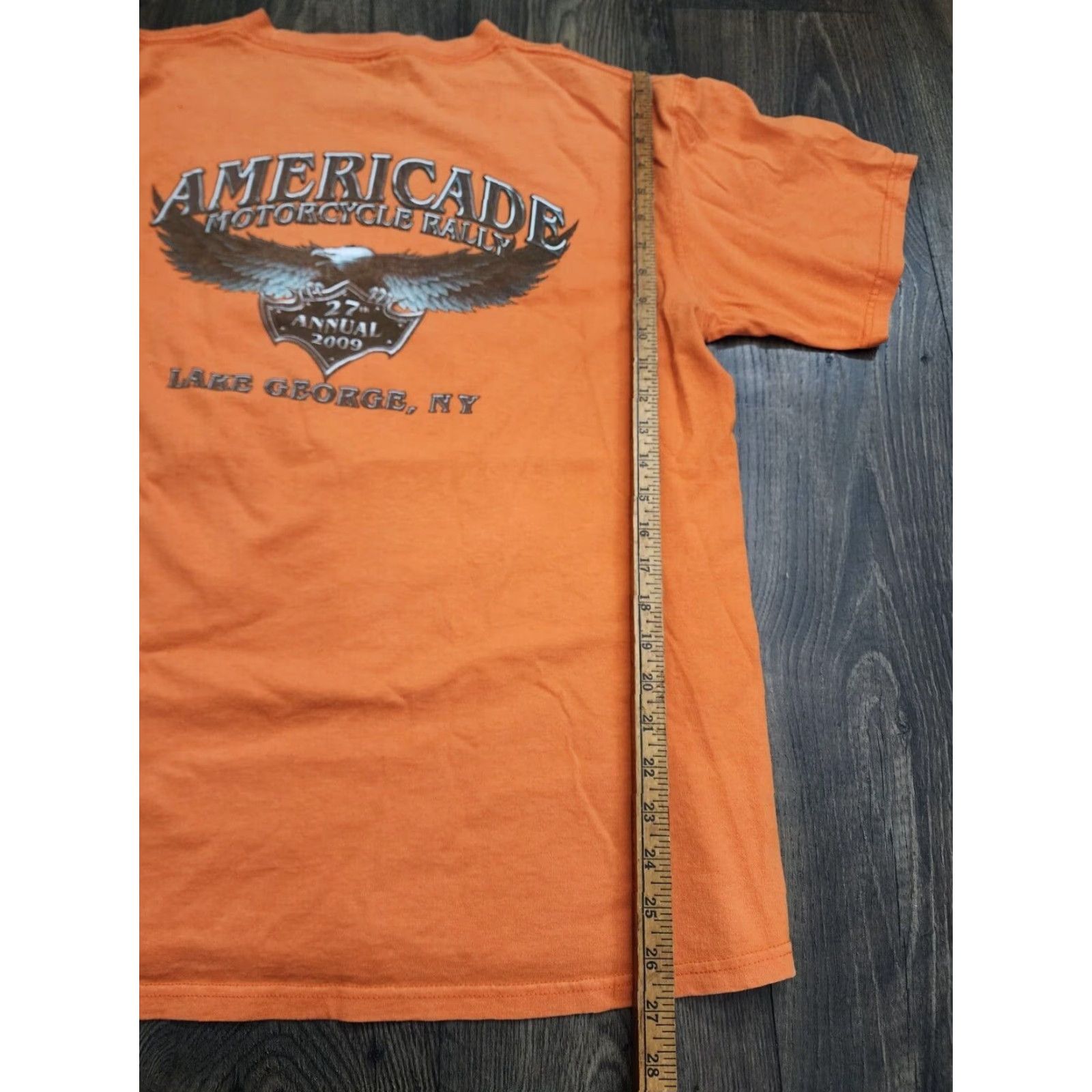 Doublet VINTAGE Americade Motorcycle Rally Shirt Mens XL T-Shirt 2009 Orange Double-Sided Graphic Print 2009s Mens Size US XL / EU 56 / 4 - 3 Thumbnail