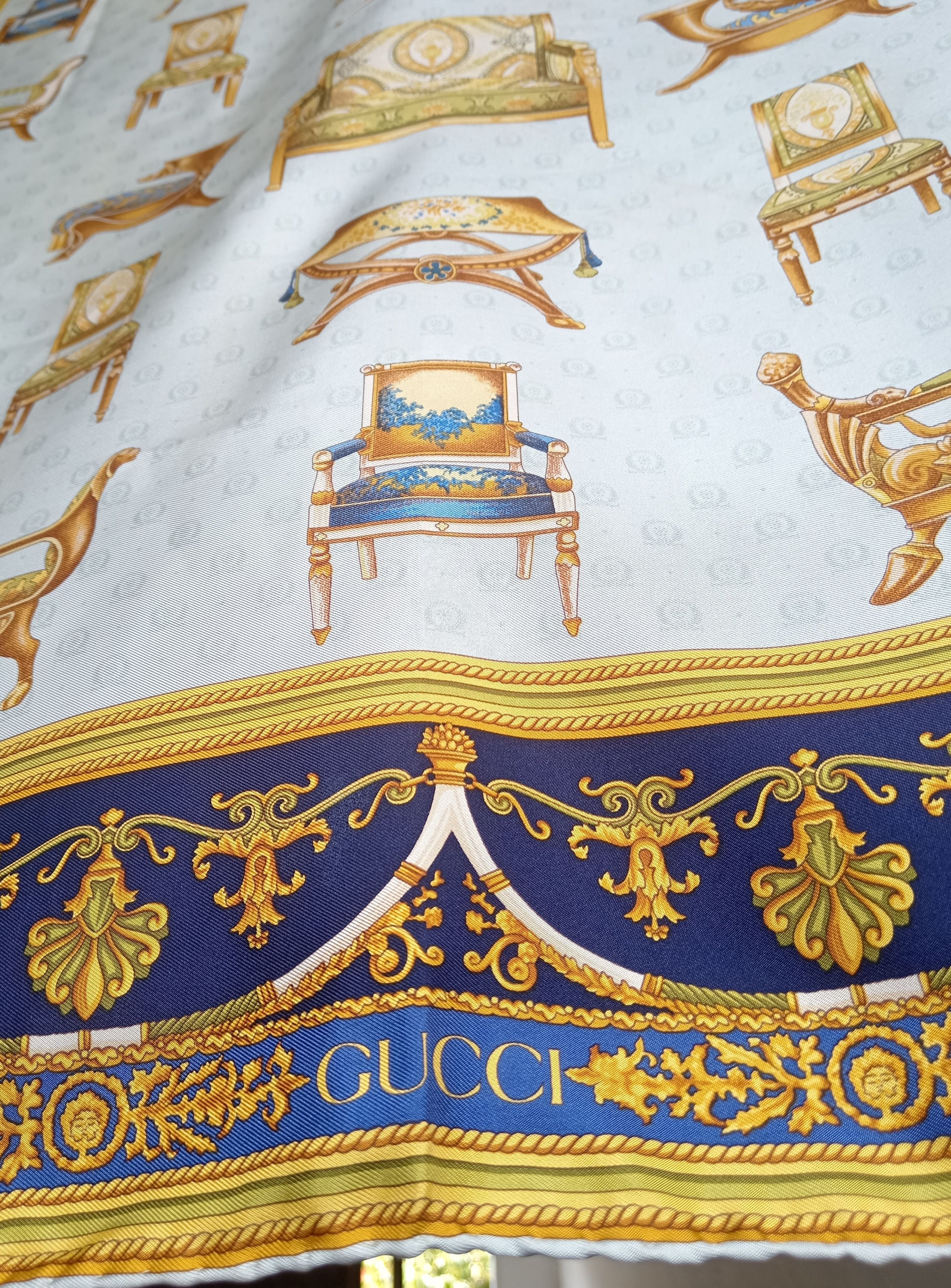 Gucci Gucci Chair Pattern Scarf in 100% silk pre Owned Size ONE SIZE - 6 Thumbnail