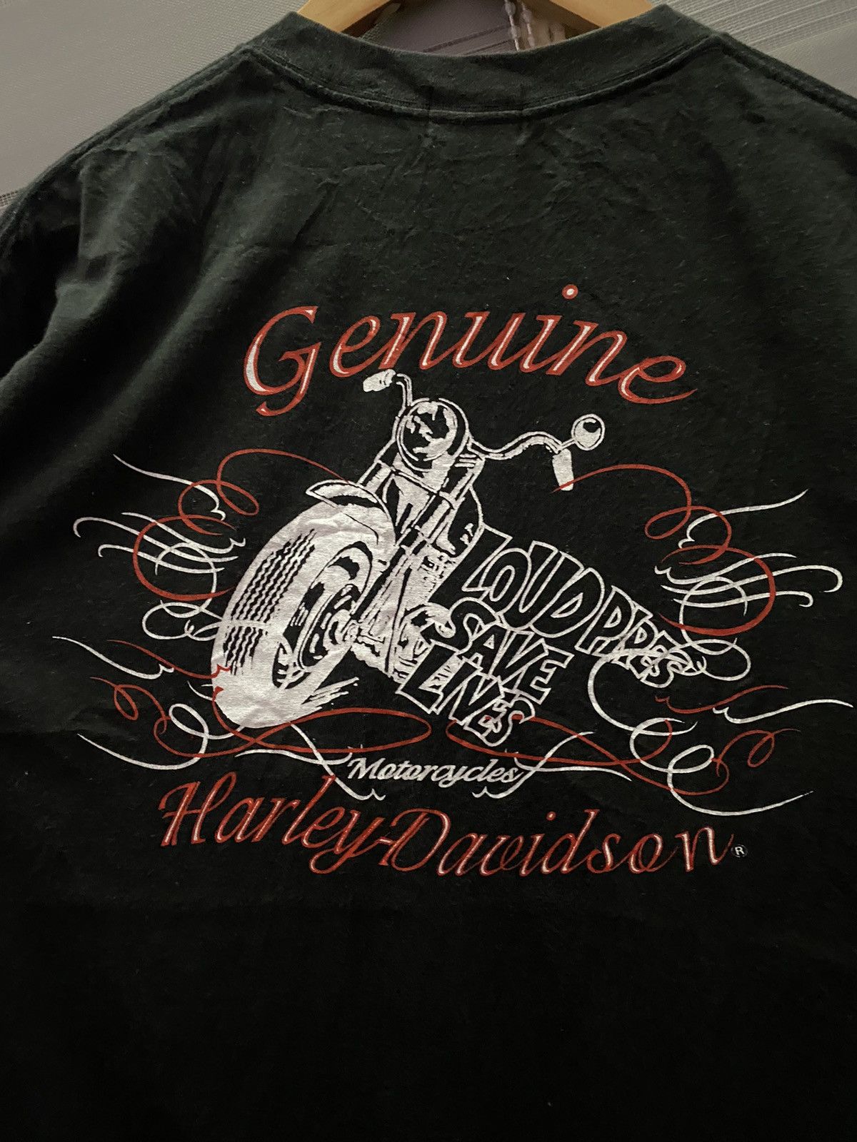 Harley Davidson Vintage Harley Davidson Loud Pipes Saves Lives Single Stitch Size US L / EU 52-54 / 3 - 3 Thumbnail