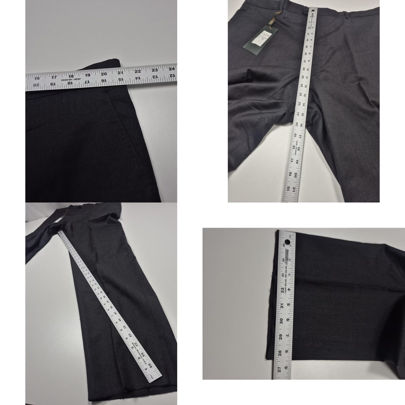 VTG Zanieri Dress Pants Mens 42 Gray Wool Flat Front Straight