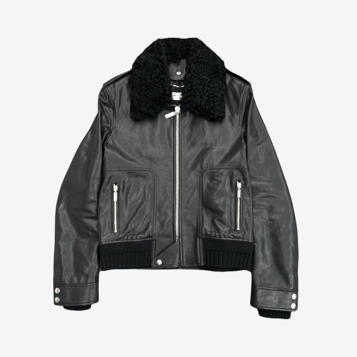 Saint Laurent Paris FW16 Fur Collar Leather jacket