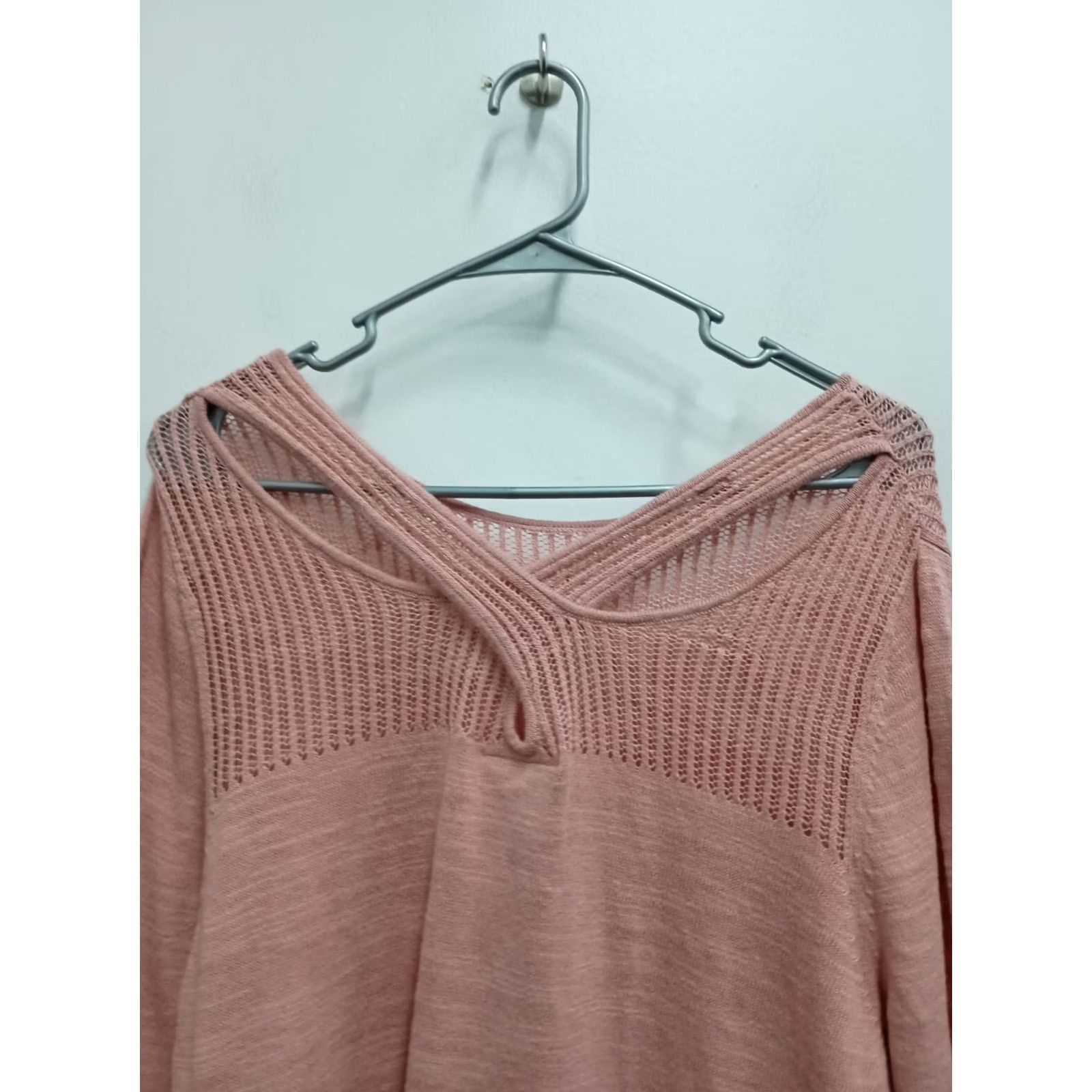 Vintage Catherines Womens Pink Pullover Crochet Sweater 1X - Boho Casual Size XL / US 12-14 / IT 48-50 - 4 Thumbnail