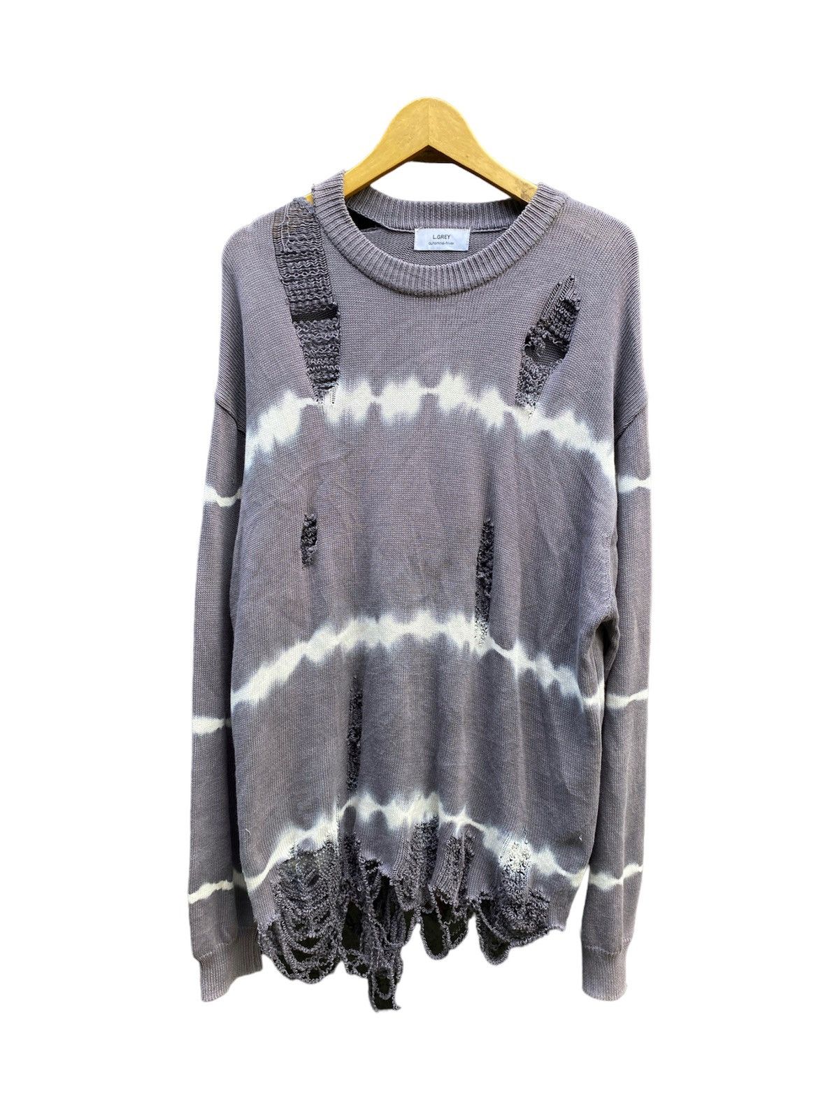 Hysteric Glamour × If Six Was Nine × Junya Watanabe LGrey Distressed GrungePunk Knit ERD Numbernine style Size US L / EU 52-54 / 3 - 1 Thumbnail