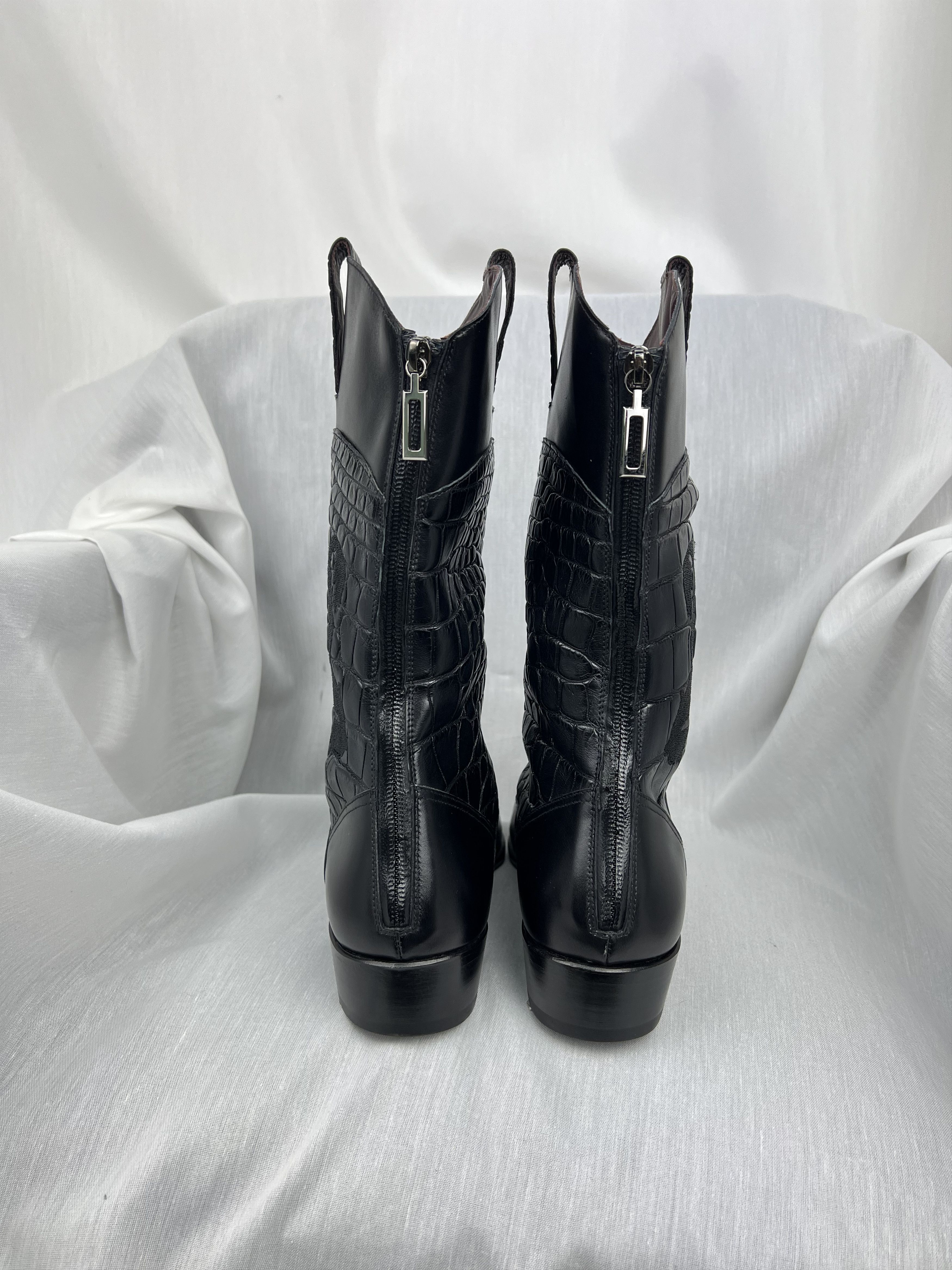 Zilli Stunning Leather with Crocodile Pieces High-Top Boots Size US 9 / EU 42 - 9 Thumbnail
