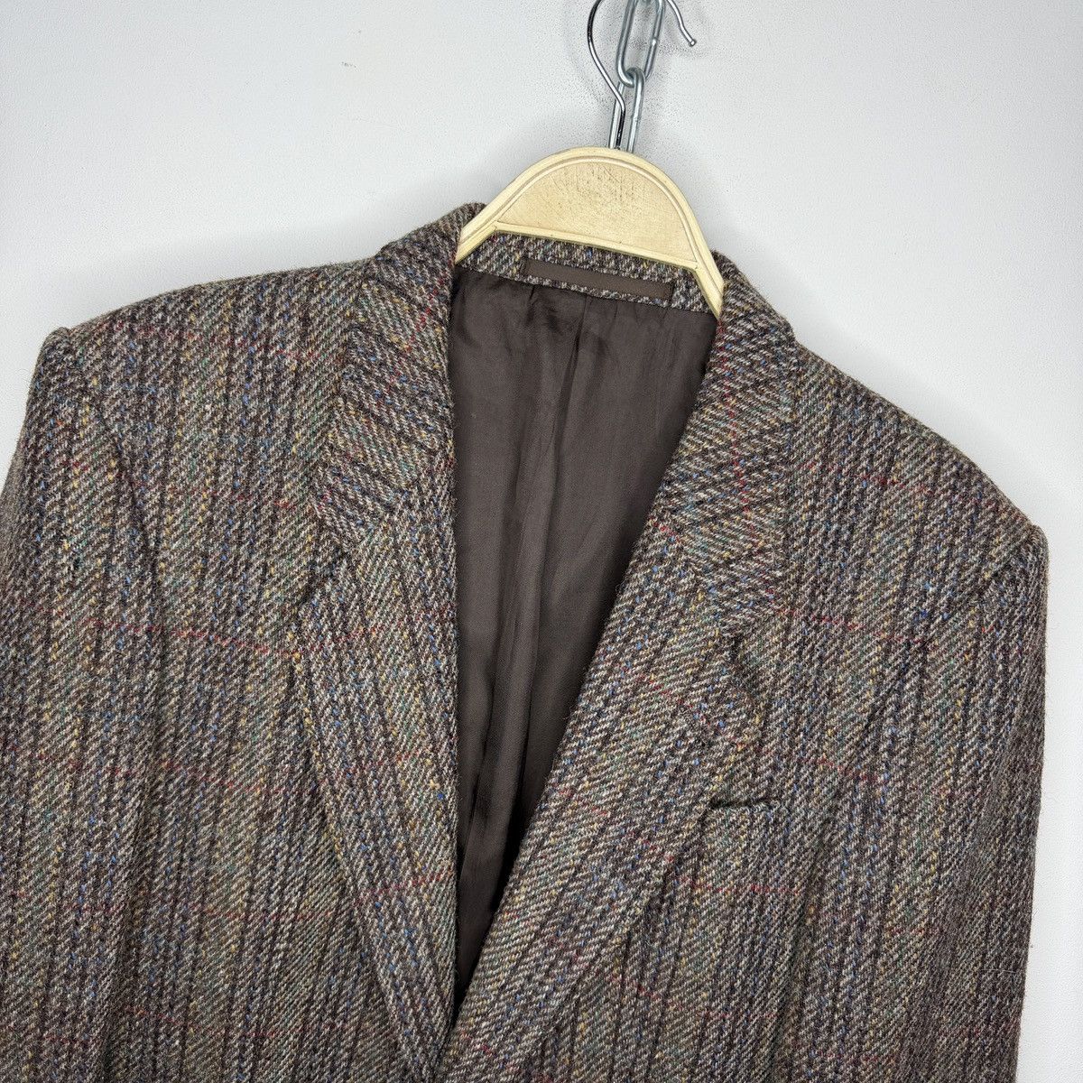 Harris Tweed Vtg Harris Tweed Brown Coat WOOL Jacket Blazer 42 R Size 44R - 4 Thumbnail