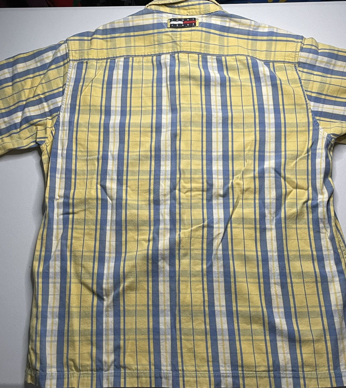 Tommy Jeans Vintage y2K Tommy Jeans blue & yellow button up shirt Size US M / EU 48-50 / 2 - 4 Thumbnail