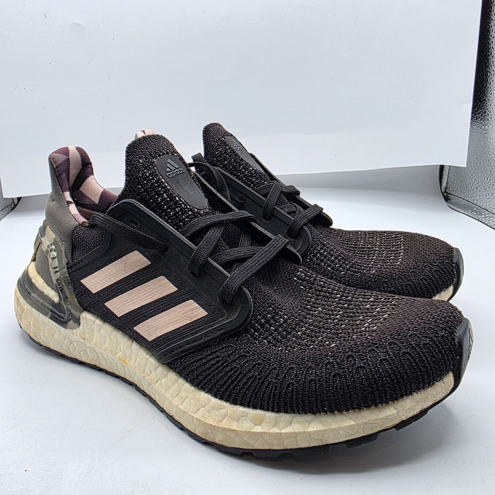 Adidas Adidas Ultraboost 20 Womens Size 6 Black Pink Athletic Runni Size US 6 / IT 36 - 1 Thumbnail