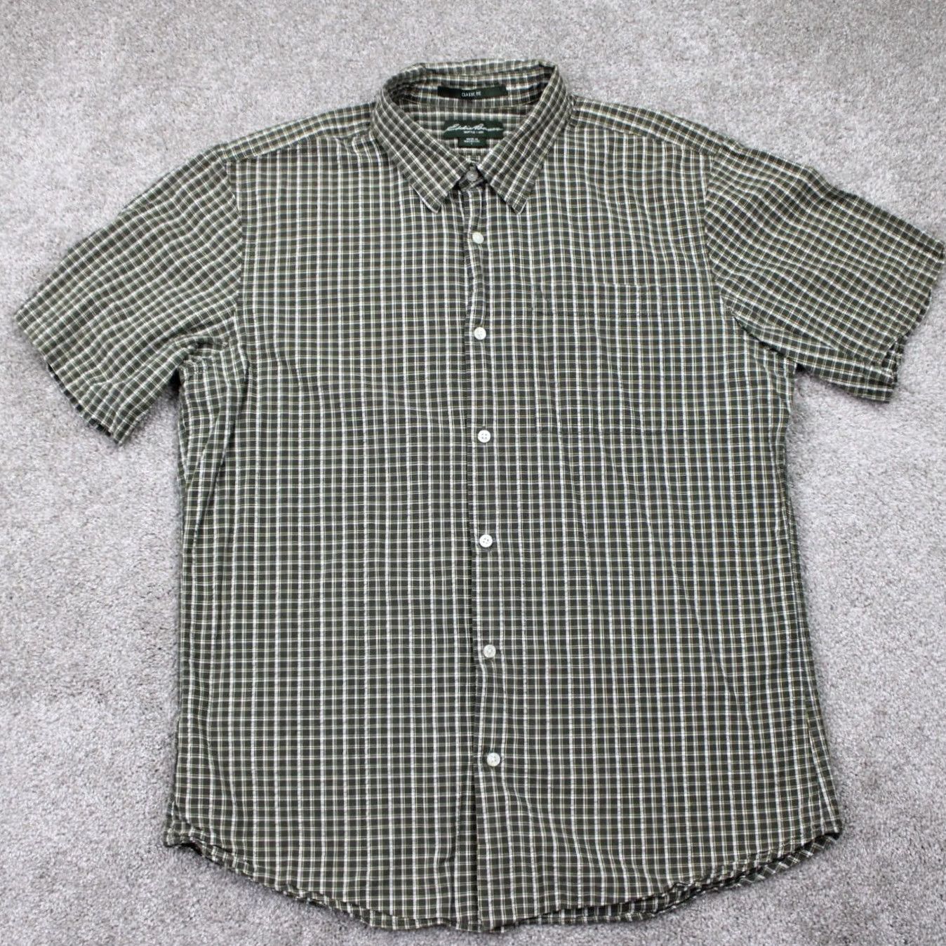 Eddie Bauer Eddie Bauer Shirt Men Large Green/Yellow/White Plaid Button-Up Short Sleeve Vintage No Size US L / EU 52-54 / 3 - 2 Thumbnail