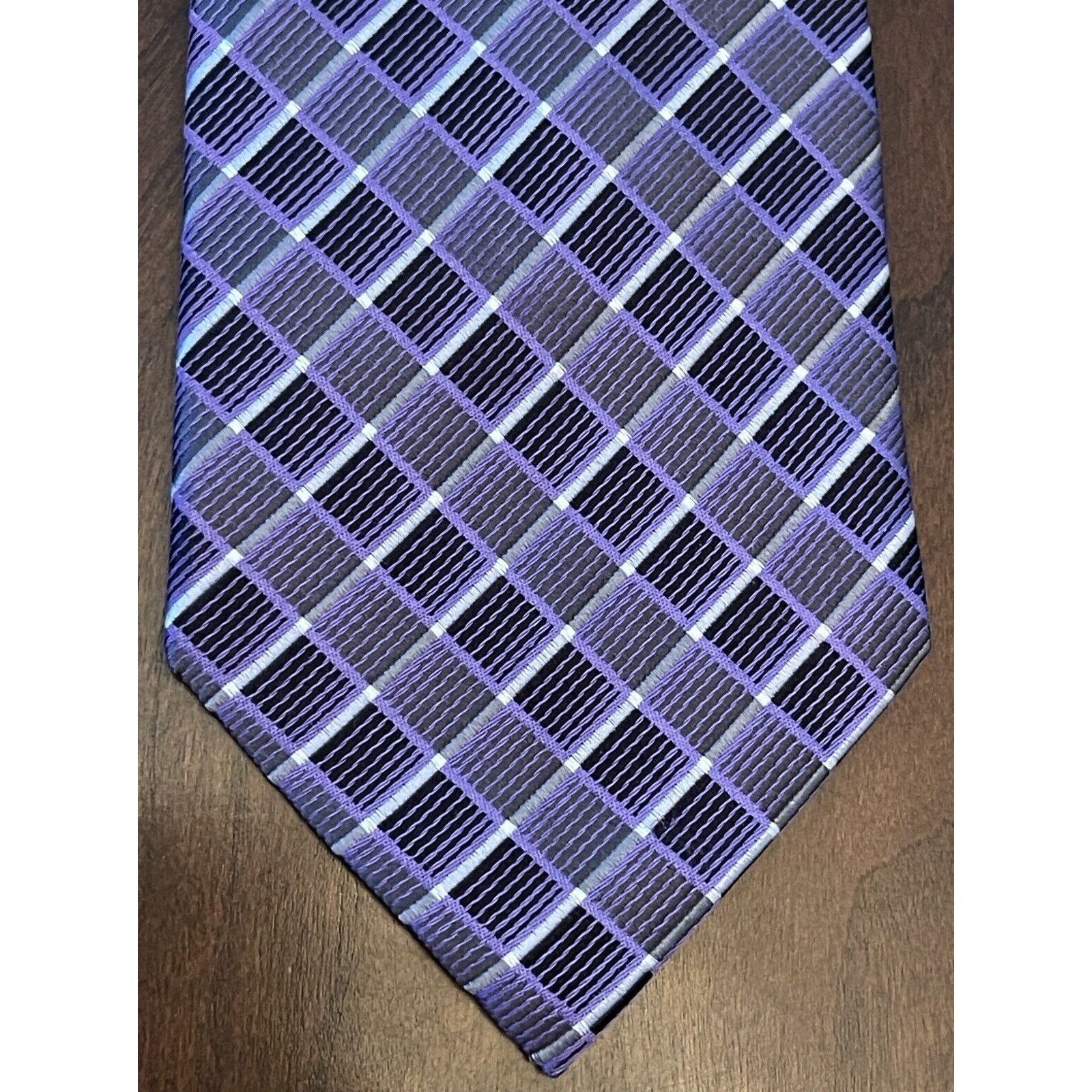 Pronto Uomo Pronto Uomo Purple 100% Silk Men’s Neck Tie Made In China Size ONE SIZE - 1 Thumbnail