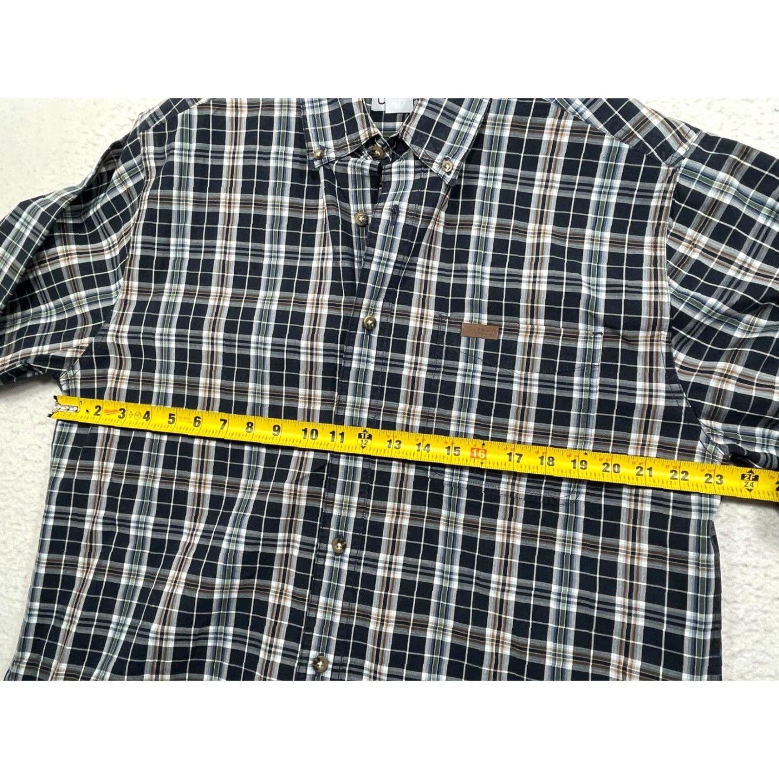 Carhartt Carhartt Plaid Button-Up Shirt Mens Large Short Sleeve Casual Blue Cotton Blend Size US L / EU 52-54 / 3 - 7 Thumbnail