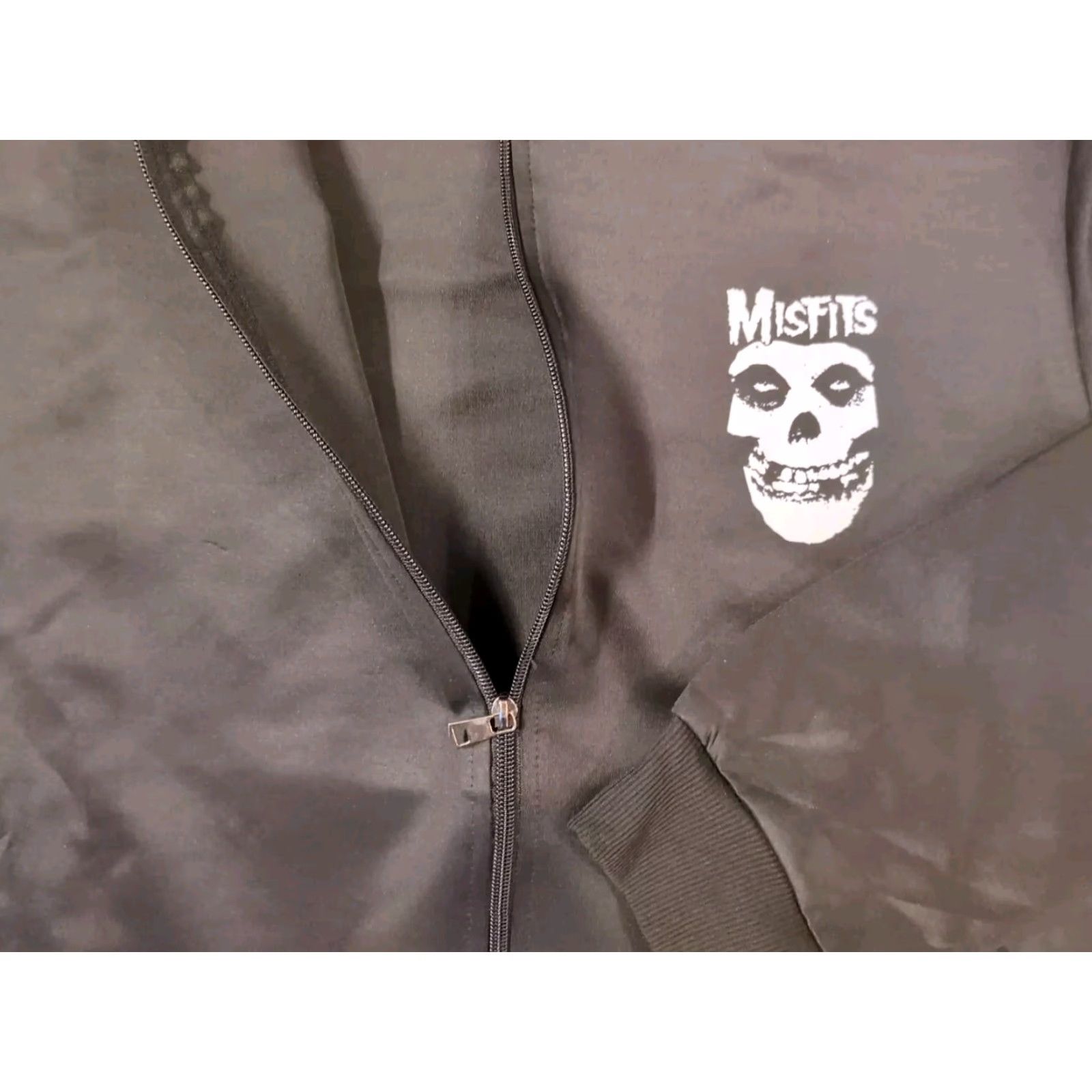 Vintage MISFITS Bomber Jacket Men XL Black Full Zip Logo Zipper Pockets Size US XL / EU 56 / 4 - 7 Thumbnail
