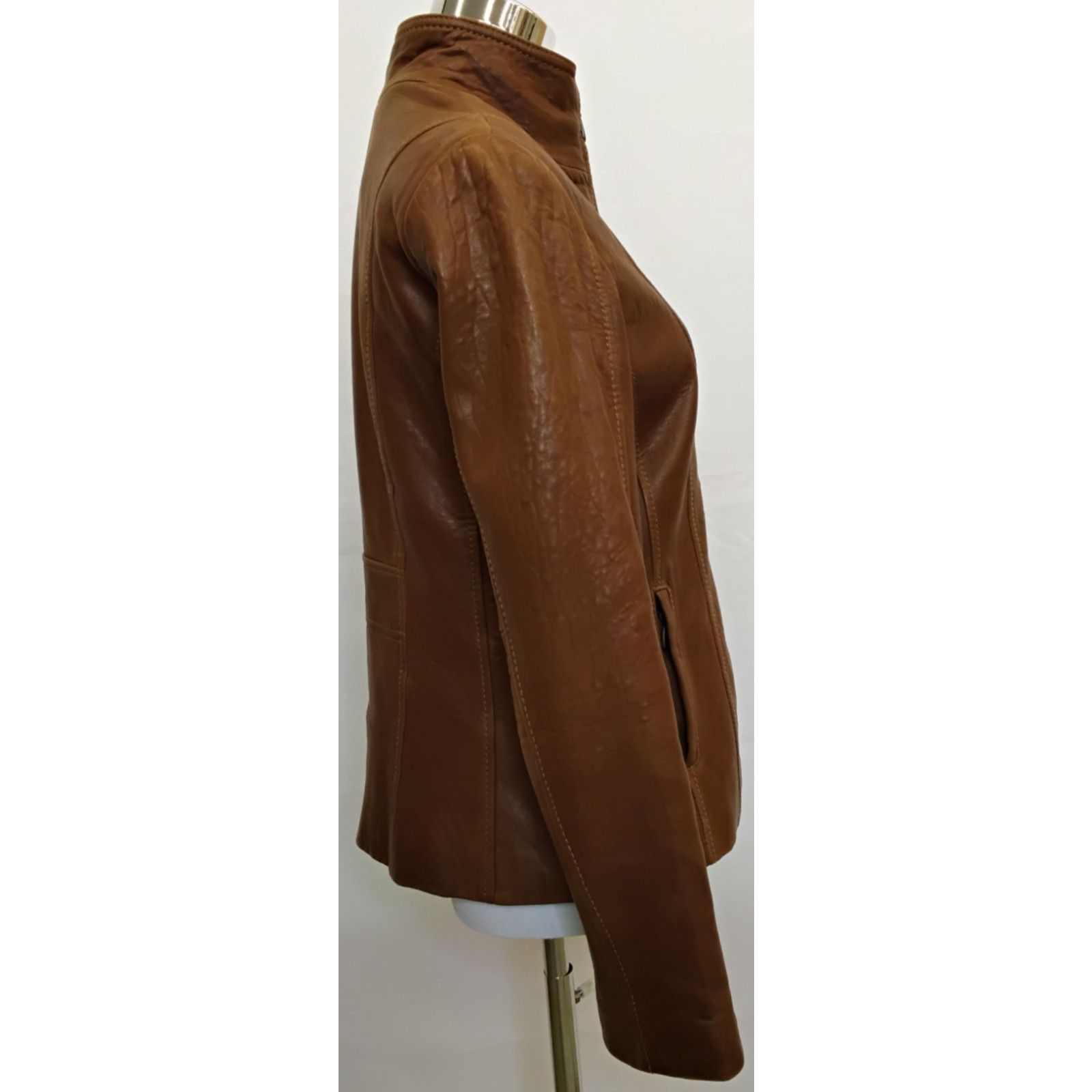 Andrew Marc Andrew Marc New York Lambskin Leather Jacket Women XS Brown Size XS / US 0-2 / IT 36-38 - 4 Thumbnail
