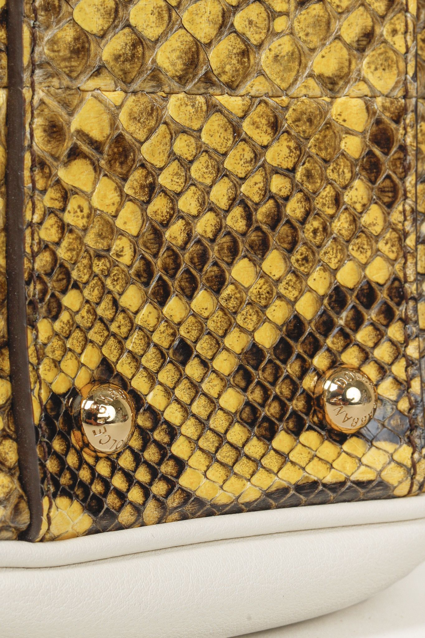 Dolce & Gabbana Dolce & Gabbana Yellow Python Cream Leather Miss Sicily Tote Size ONE SIZE - 6 Thumbnail