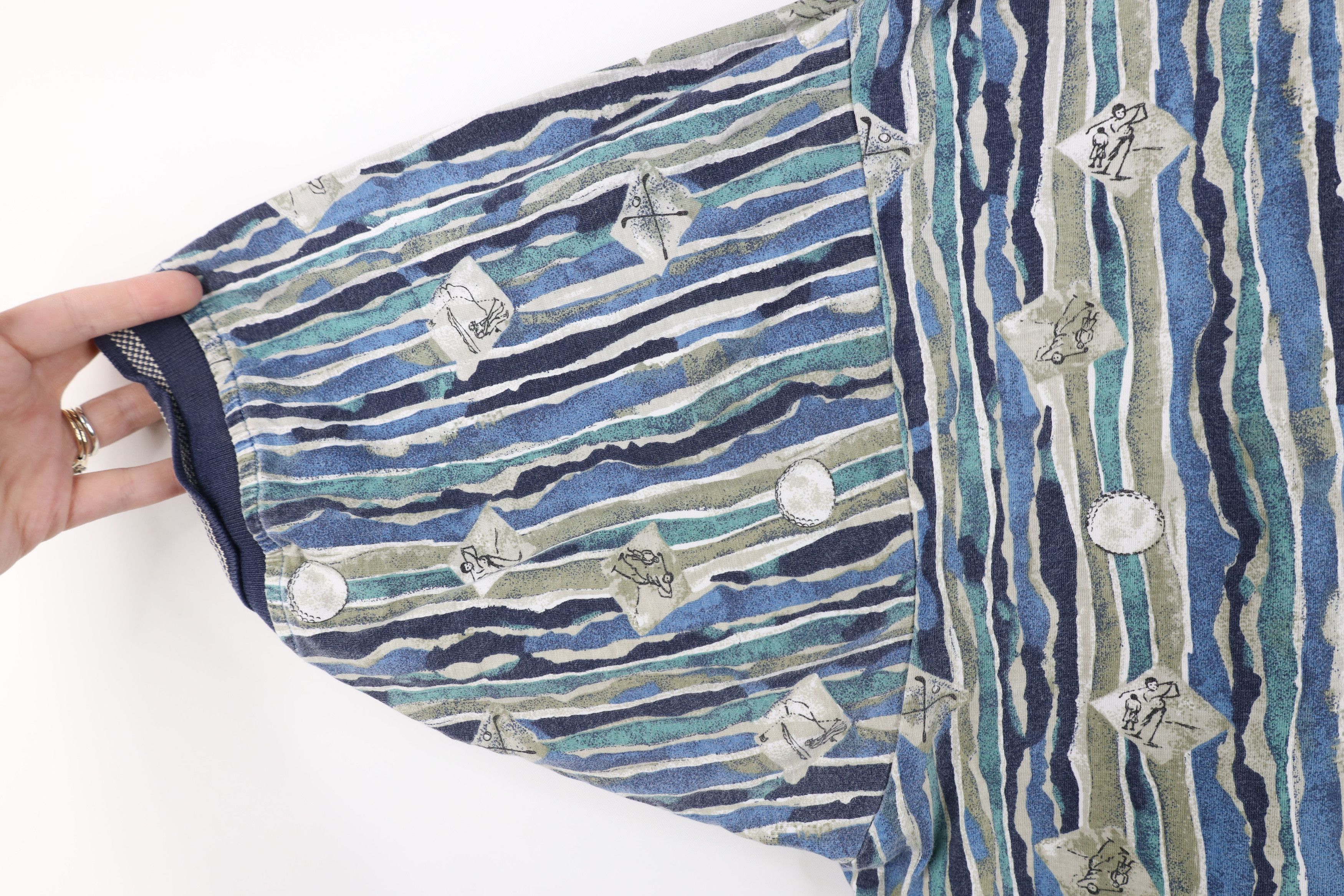 Vintage Vintage 90s Streetwear All Over Print Golf Polo Shirt Cotton Size US XL / EU 56 / 4 - 10 Thumbnail